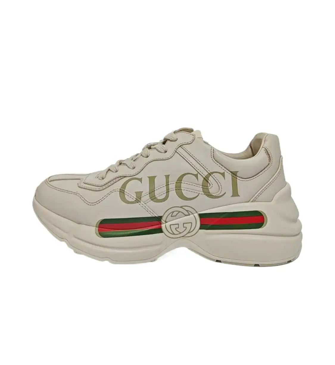 Gucci Spring, Autumn Off-White Leather Men's Low-Top Casual Sneakers 39.5, Men's (Size 6.5)