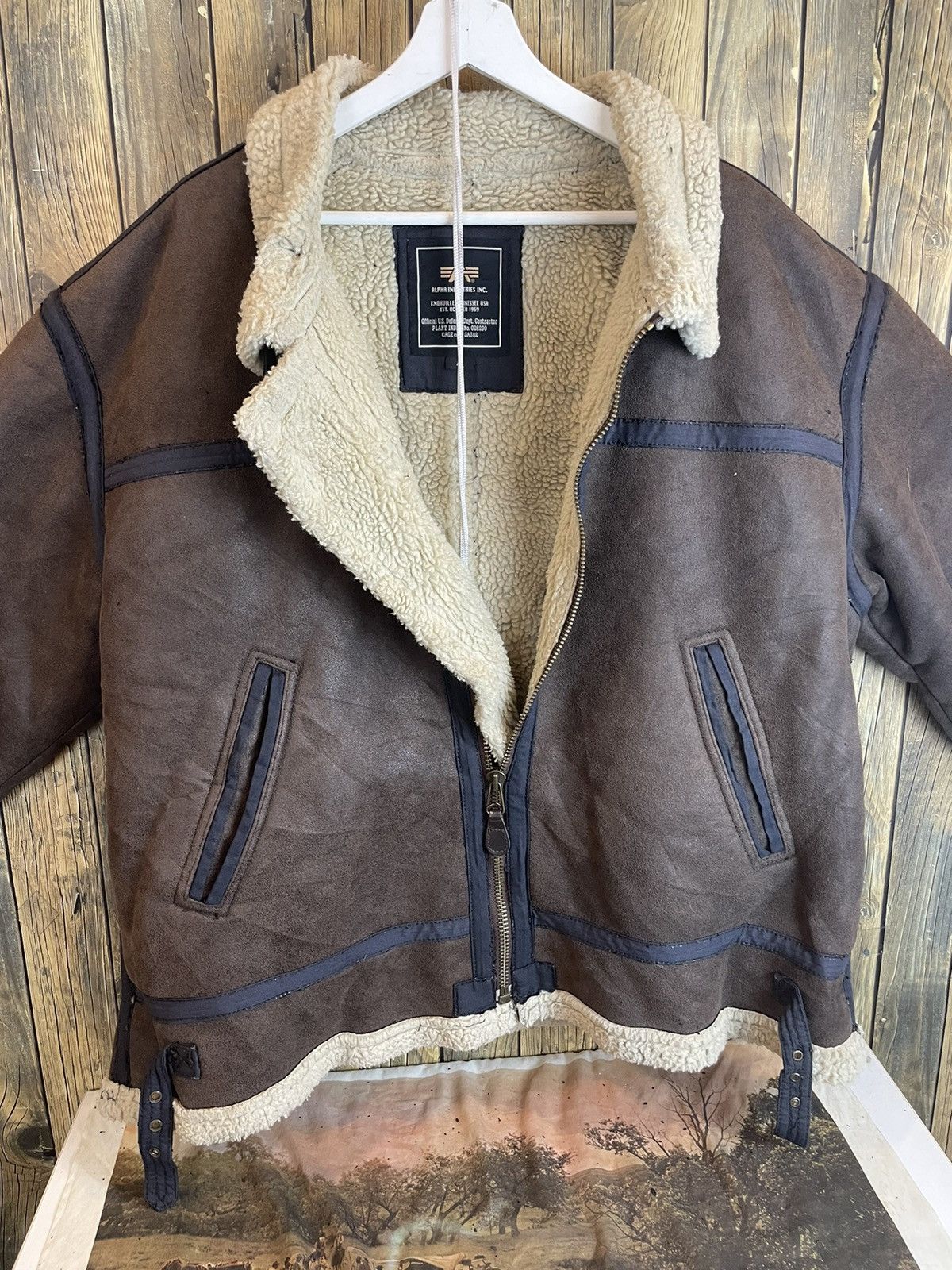 Alpha Industries × Vintage Alpha Industries Sherpa B3 Flight Bomber Jacket Design Size US XXL / EU 58 / 5 - 9 Thumbnail