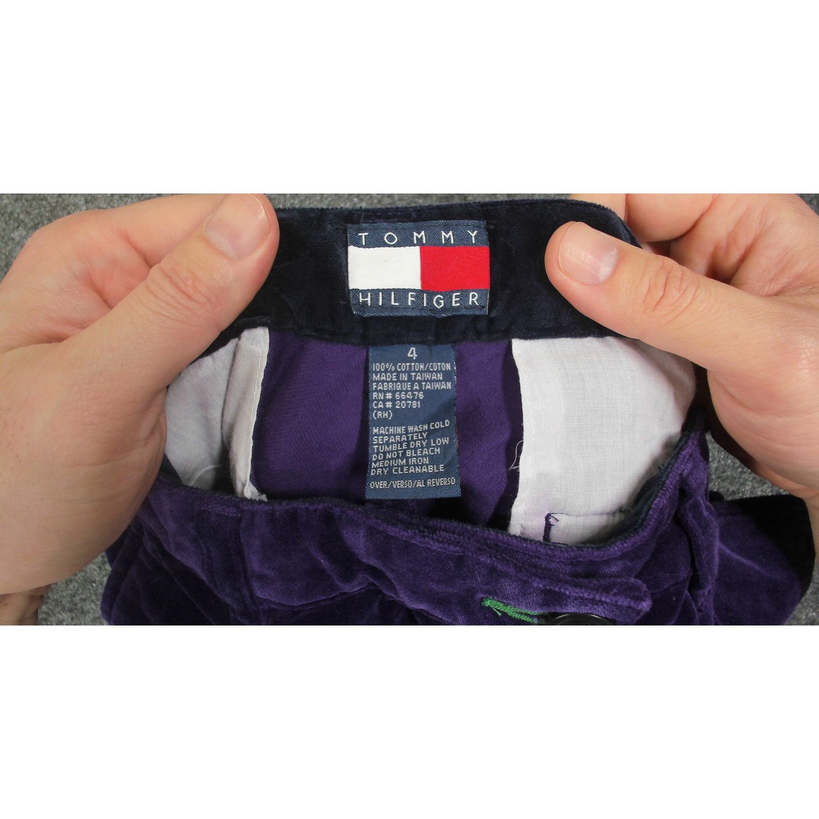 Tommy Hilfiger 90s Tommy Hilfiger Purple Velvet Wide Leg Pants 4 Size 27" / US 4 / IT 40 - 12 Thumbnail