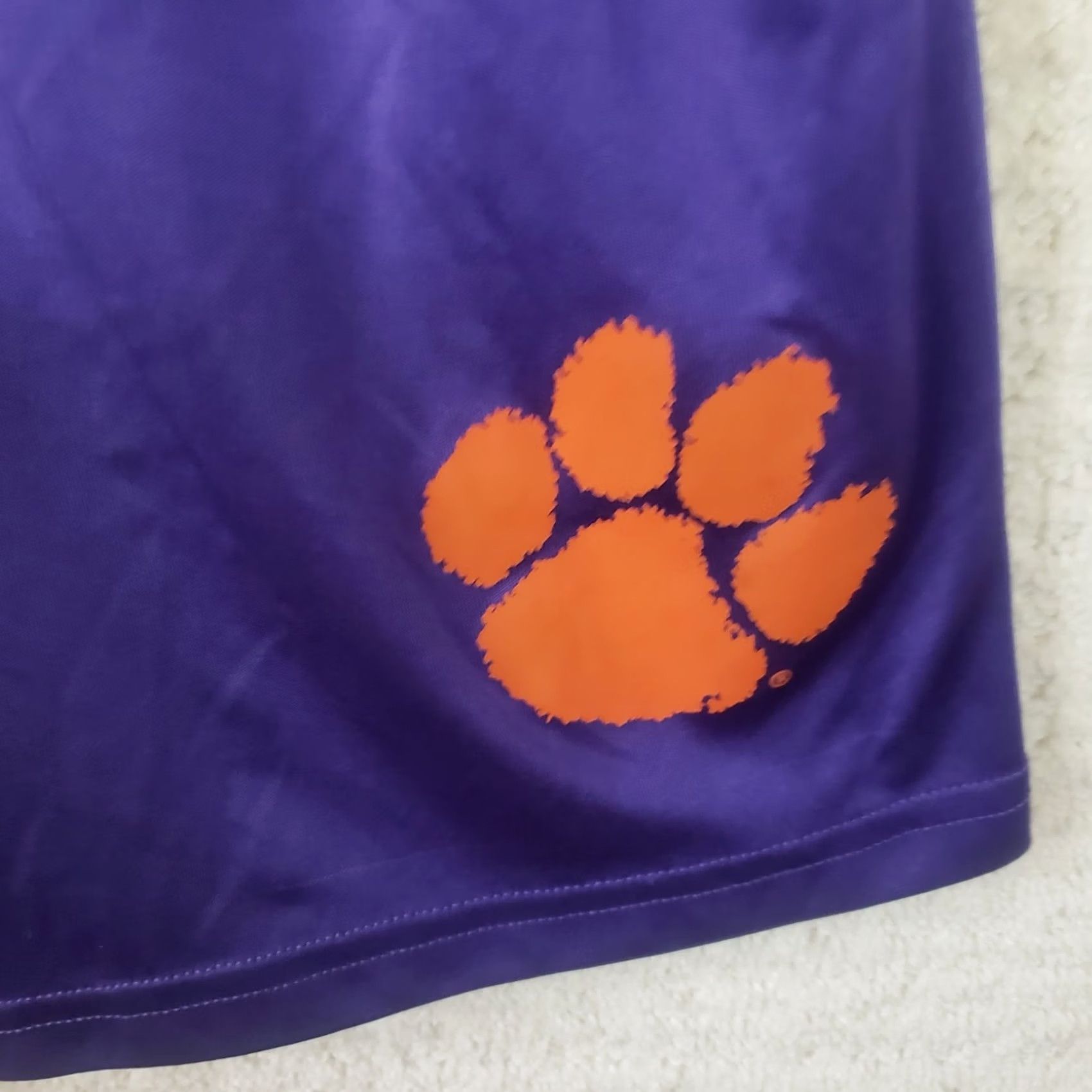 Vintage Clemson Tigers Basketball Shorts B Ultimate Softloc Men’s M Medium Purple Orange Short Solid Drawstring Athletic Sports Mens Size US 31 - 5 Thumbnail