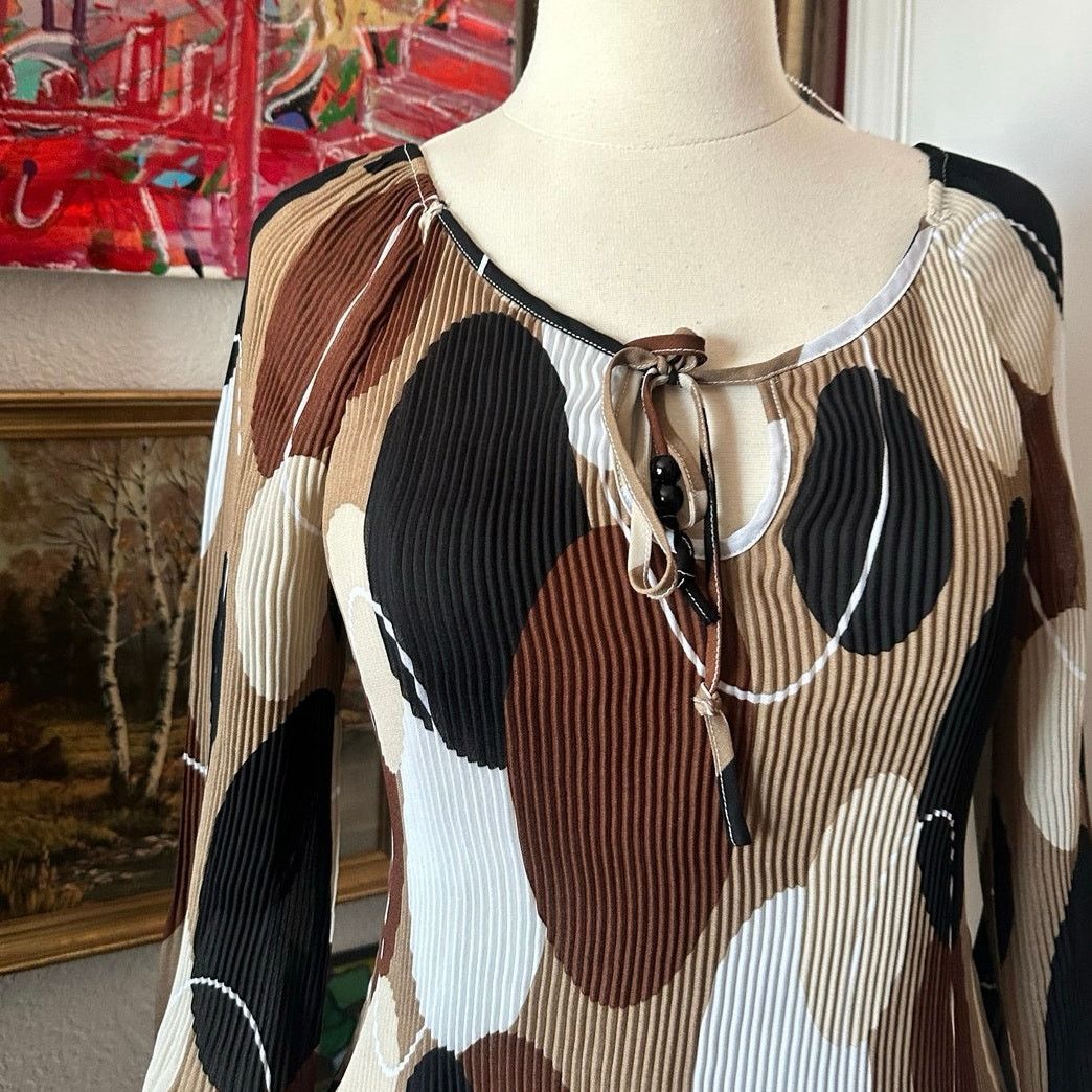 Other signature by larry levine brown long sleeve blouse Size M / US 6-8 / IT 42-44 - 2 Thumbnail