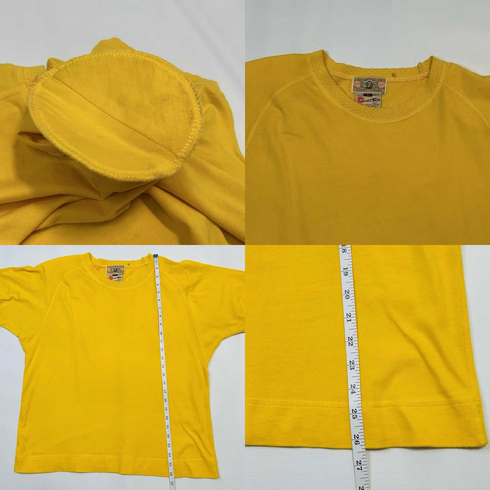Vintage VINTAGE 80s Gene Ewing Bis Shirt Adults Large Yellow T-Shirt Monochrome, 100% Cotton, Hong Kong, Regular Fit, Casual Size L / US 10 / IT 46 - 8 Thumbnail