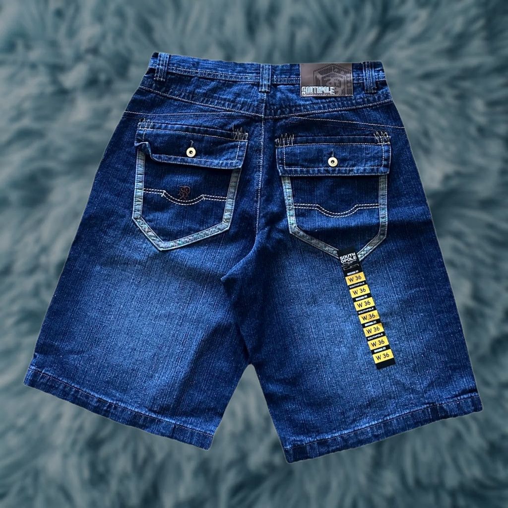 Southpole VINTAGE South Pole Bermuda Shorts Jeans 90s Hip Hop Mens 36 Blue Cotton Denim 5-Pocket NWT Rare Size US 36 / EU 52 - 1 Thumbnail