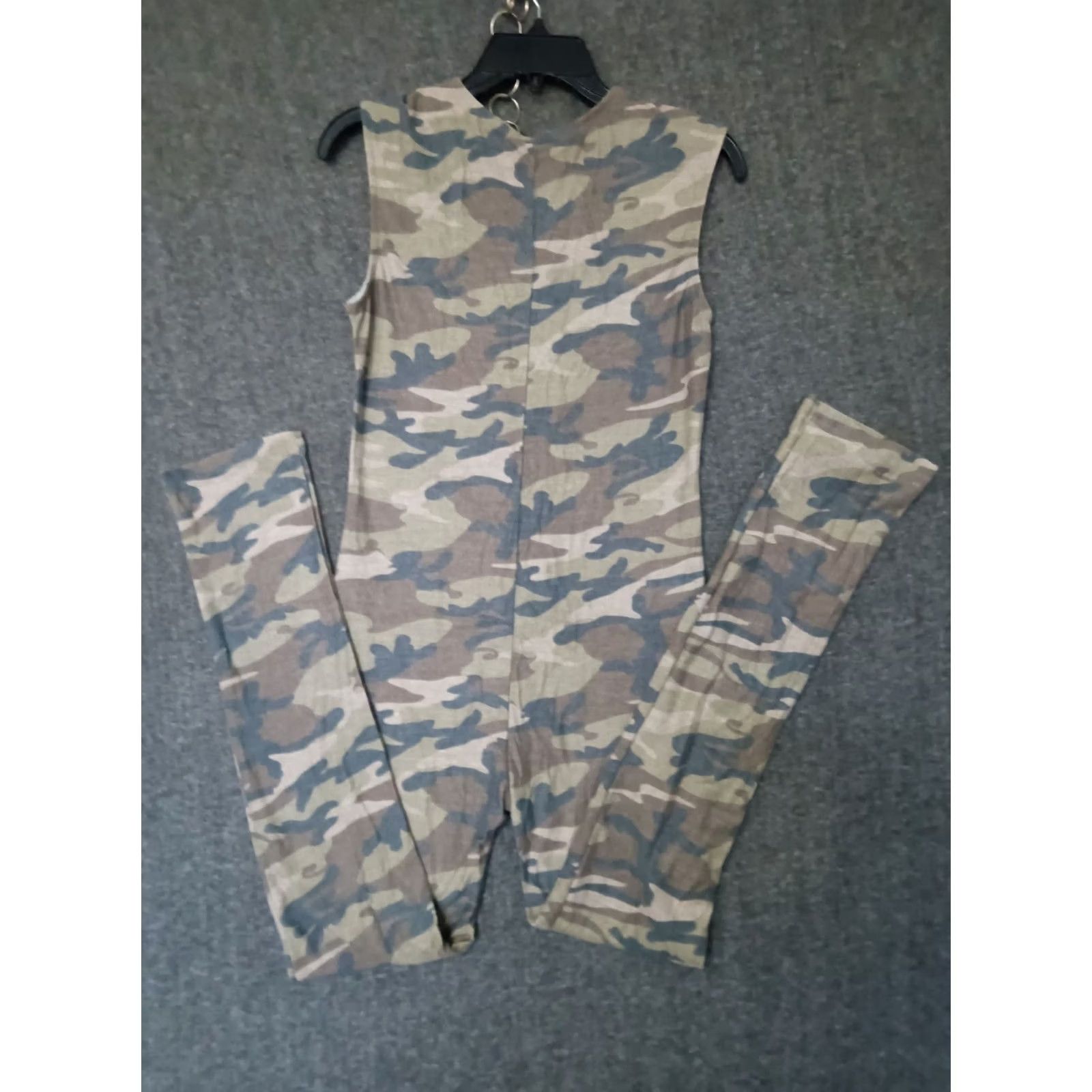 Vintage codigo Jumpsuit XL One Piece Body Suit Camouflage Sleeveless V-Neck Size 40" / US 18 - 3 Thumbnail