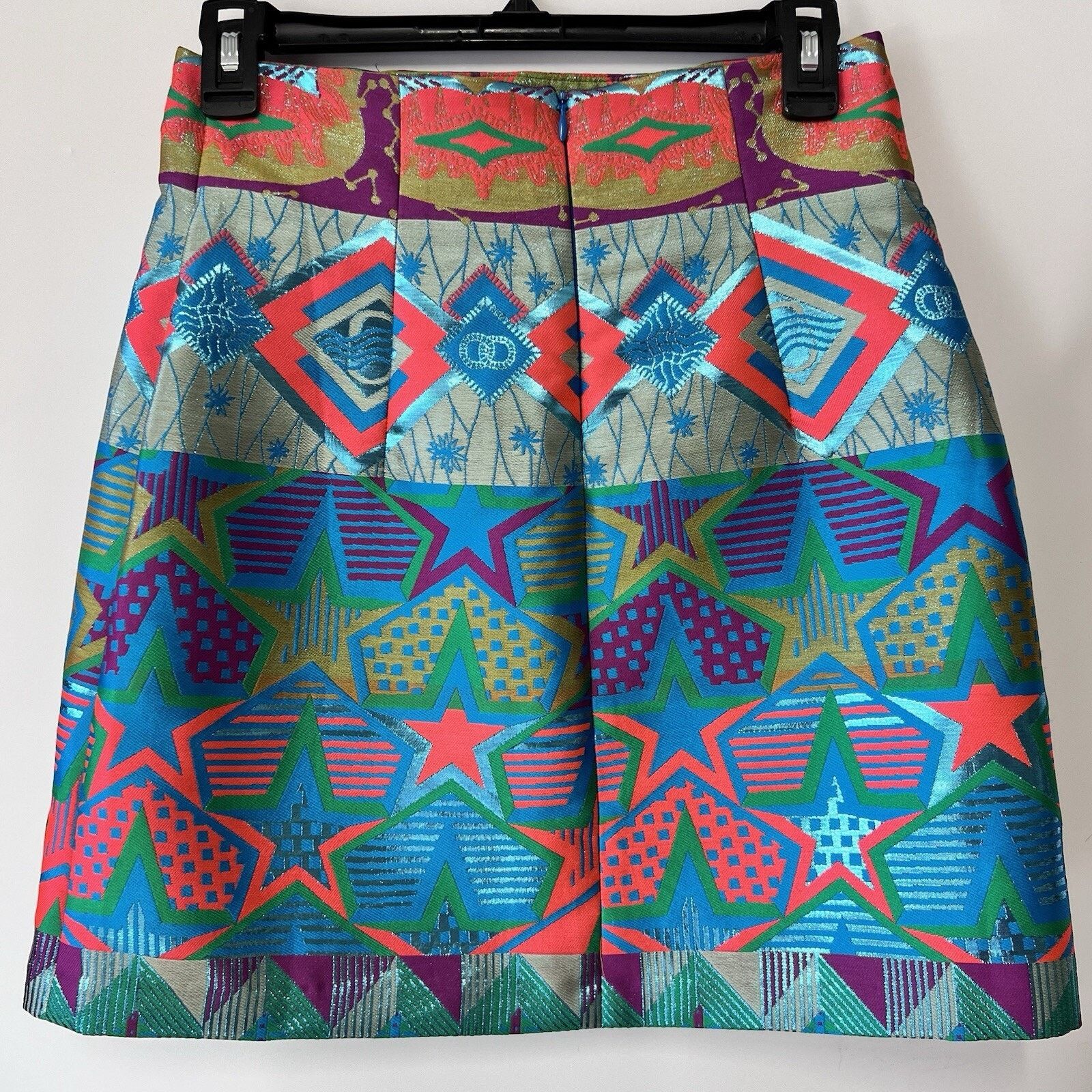 Cynthia Rowley Cynthia Rowley Metallic Neon Brocade Miniskirt Size 28" / US 6 / IT 42 - 4 Thumbnail