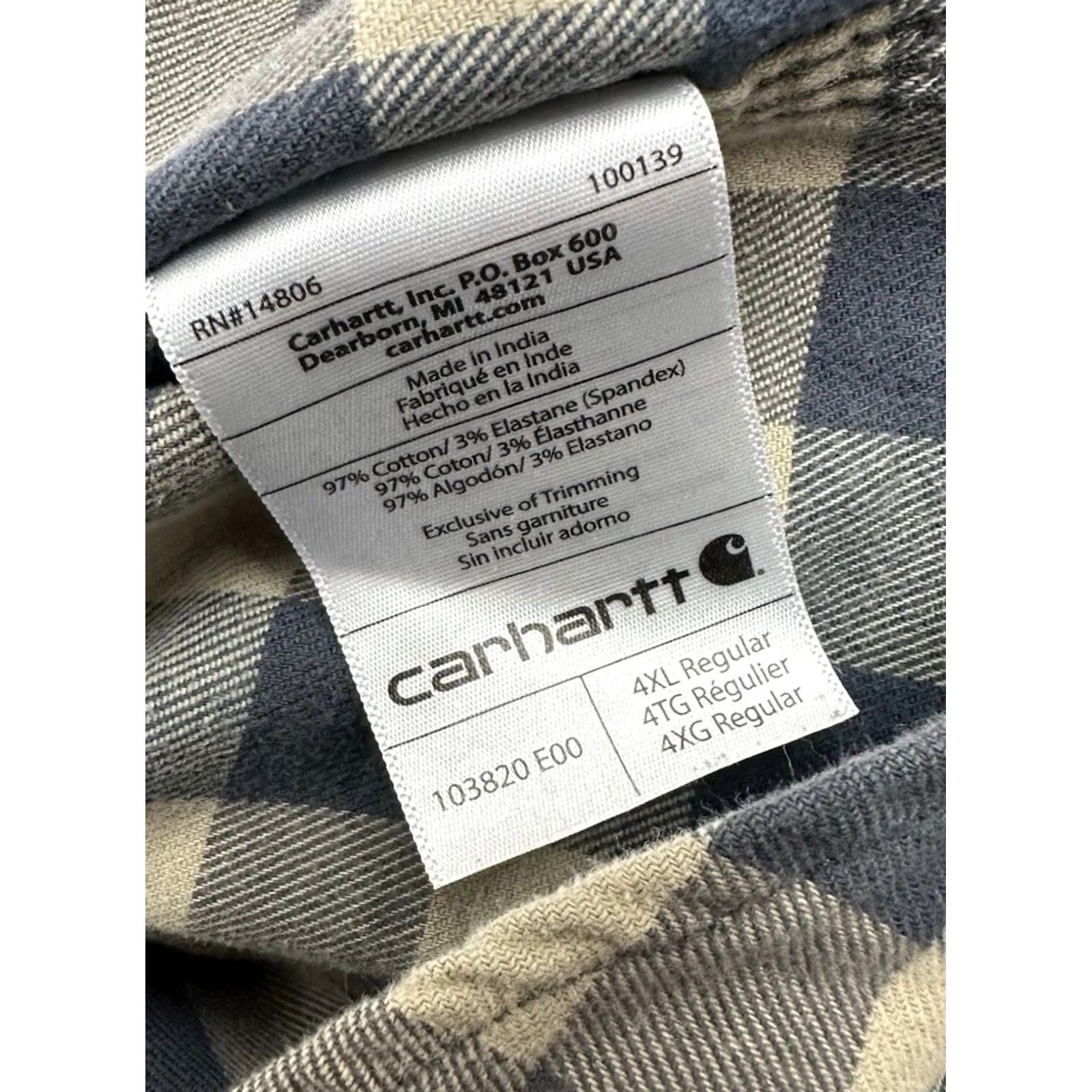 Carhartt Carhartt Men’s Button Shirt Plaid Multicolor Rugged Flex Hamilton Desert Long Sleeve 4XL Size US XXL / EU 58 / 5 - 5 Thumbnail