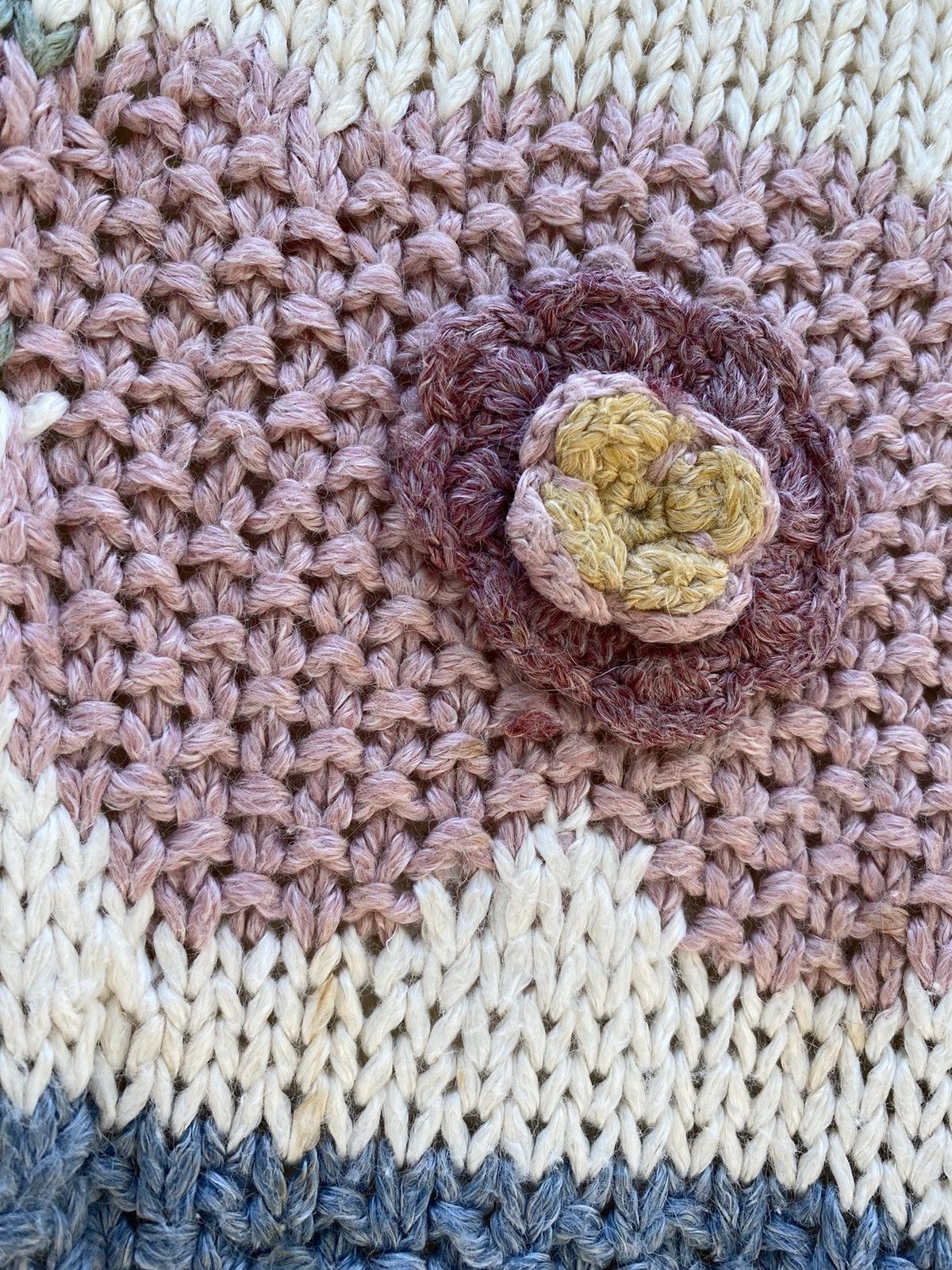 Designer × Vintage OBJECTIVES Floral Embroidery Knit Sweater Size XL / US 12-14 / IT 48-50 - 5 Thumbnail