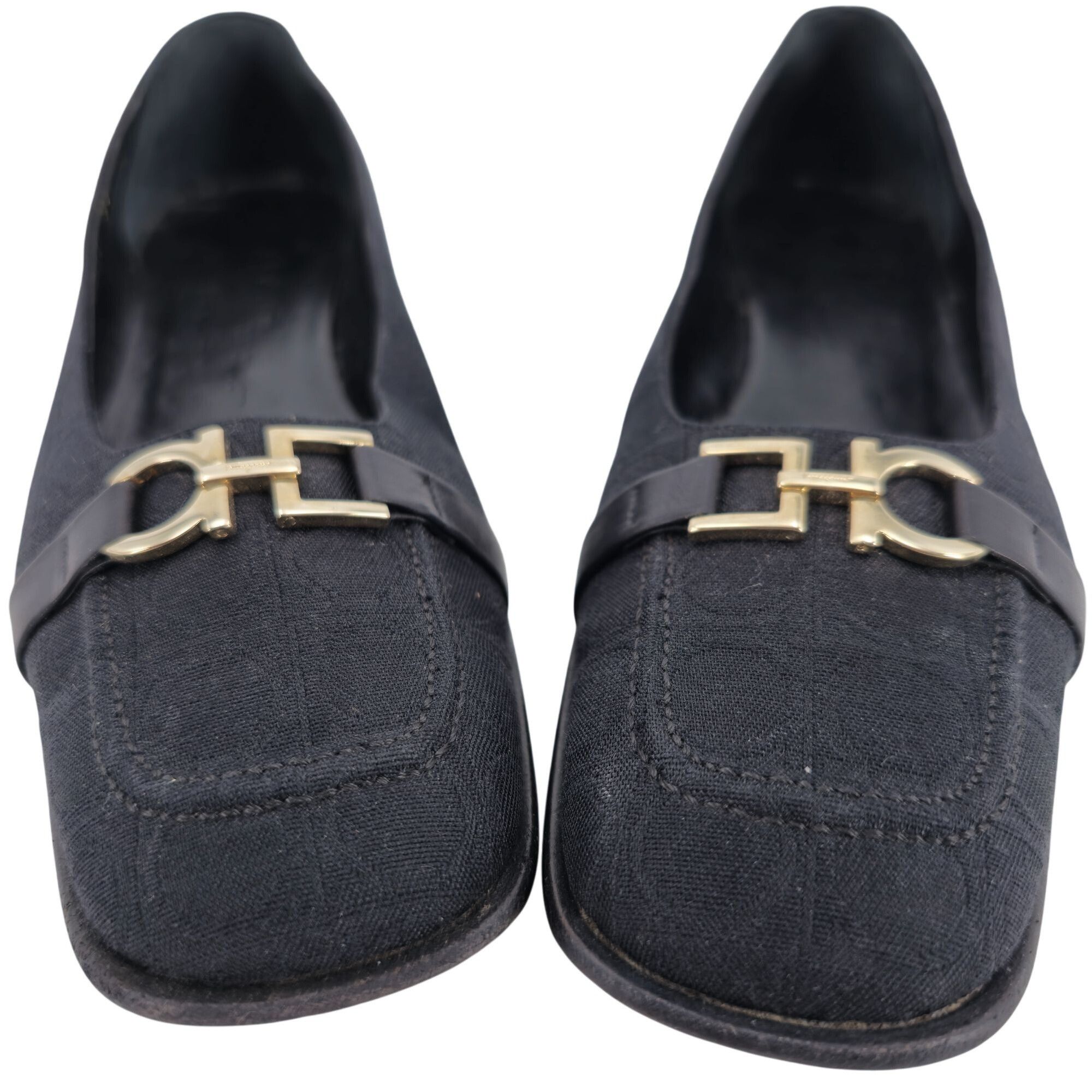 Salvatore Ferragamo Salvatore Ferragamo Italy Womens 8AA Black Signature Gancini Size US 8 / IT 38 - 9 Thumbnail