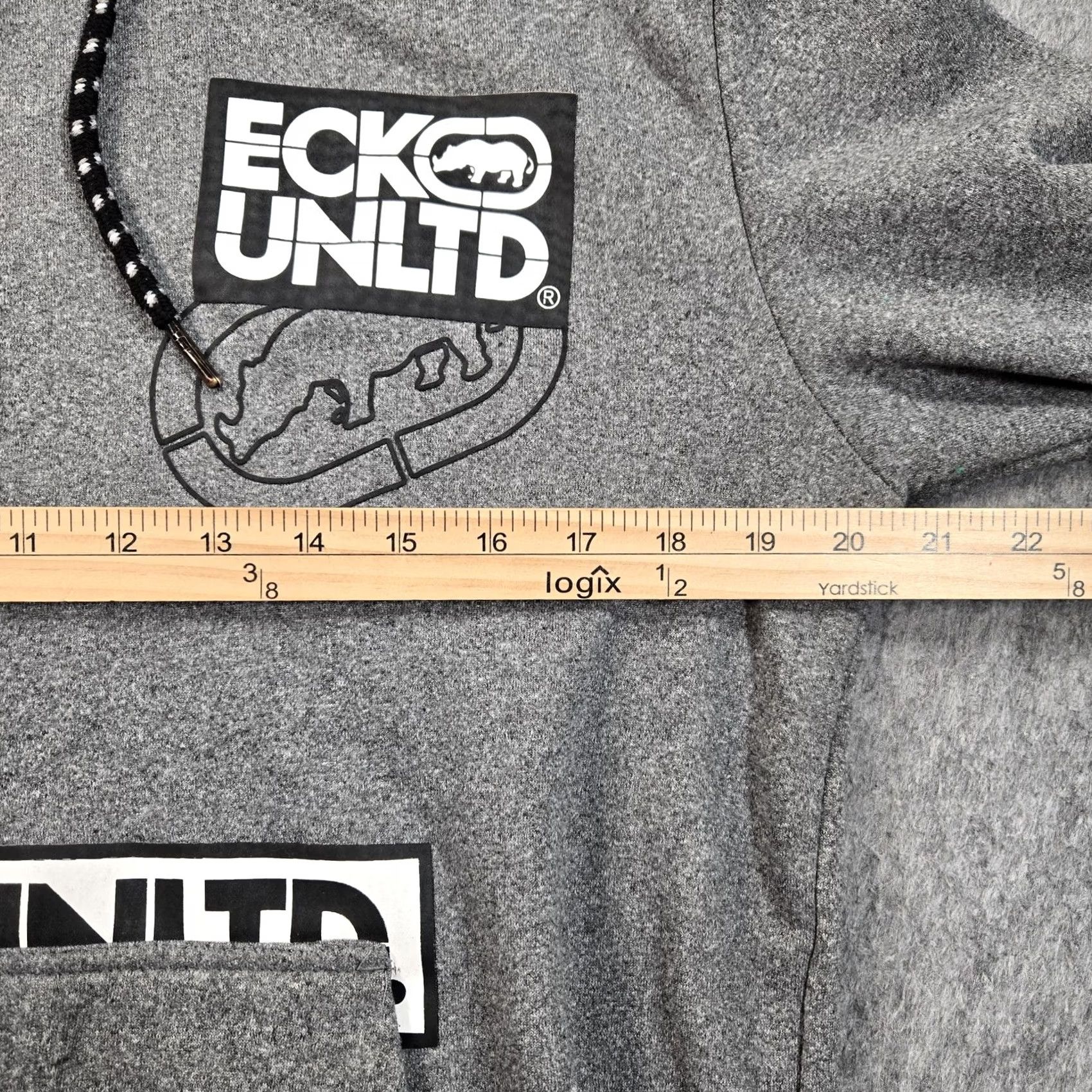 Ecko Unltd. Ecko Unltd Hoodie Mens Medium Gray Graphic Fleece Pullover Rhino Logo Sweatshirt Size US M / EU 48-50 / 2 - 5 Thumbnail