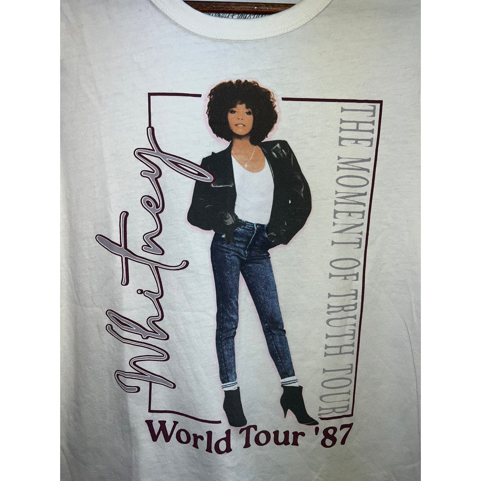 Vintage Whitney Houston Shirt World Tour The Moment Of Truth Concert Size M / US 6-8 / IT 42-44 - 2 Thumbnail