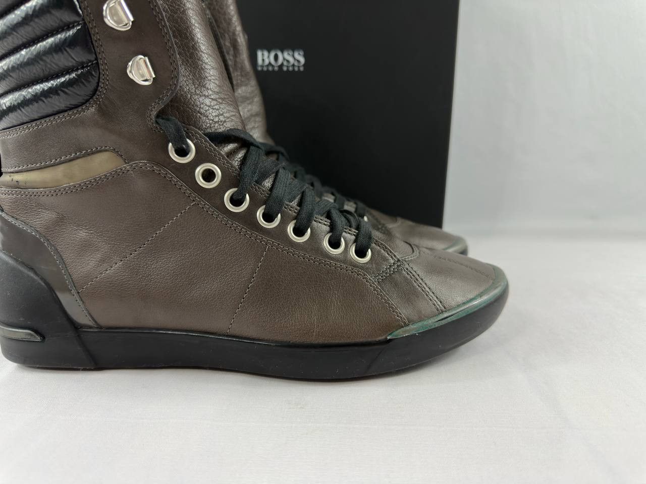 Hugo Boss VTG Hugo Boss Hunters Leather High Top Lace Up Sneakers Size US 7 / EU 40 - 3 Thumbnail