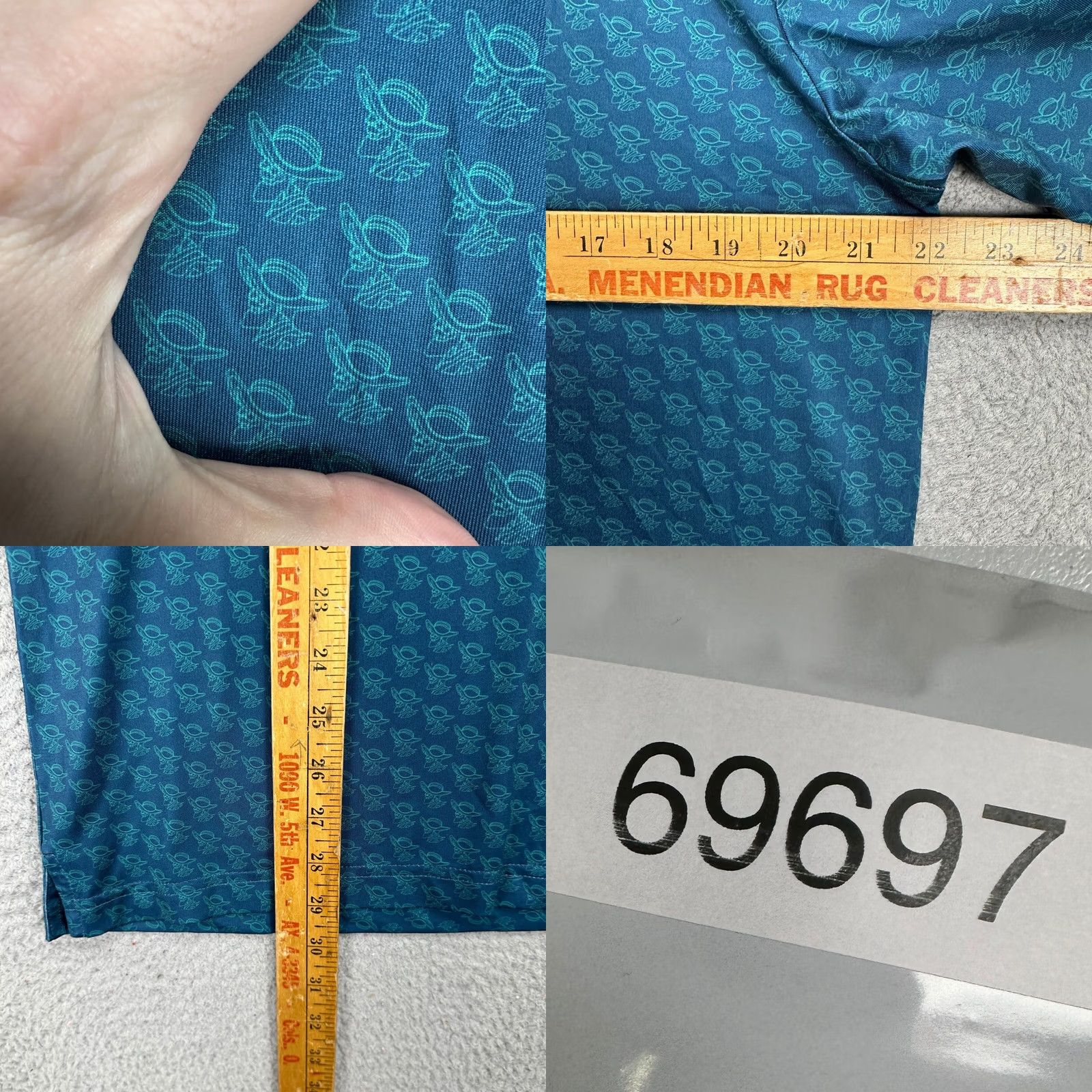 Vintage VINTAGE Good Boy Polo Shirt Geometric Athletic Stretch Rugby Golf Teal Blue Mens Large Short Sleeve Collared Breathing Comfort Shirt Size US L / EU 52-54 / 3 - 8 Thumbnail