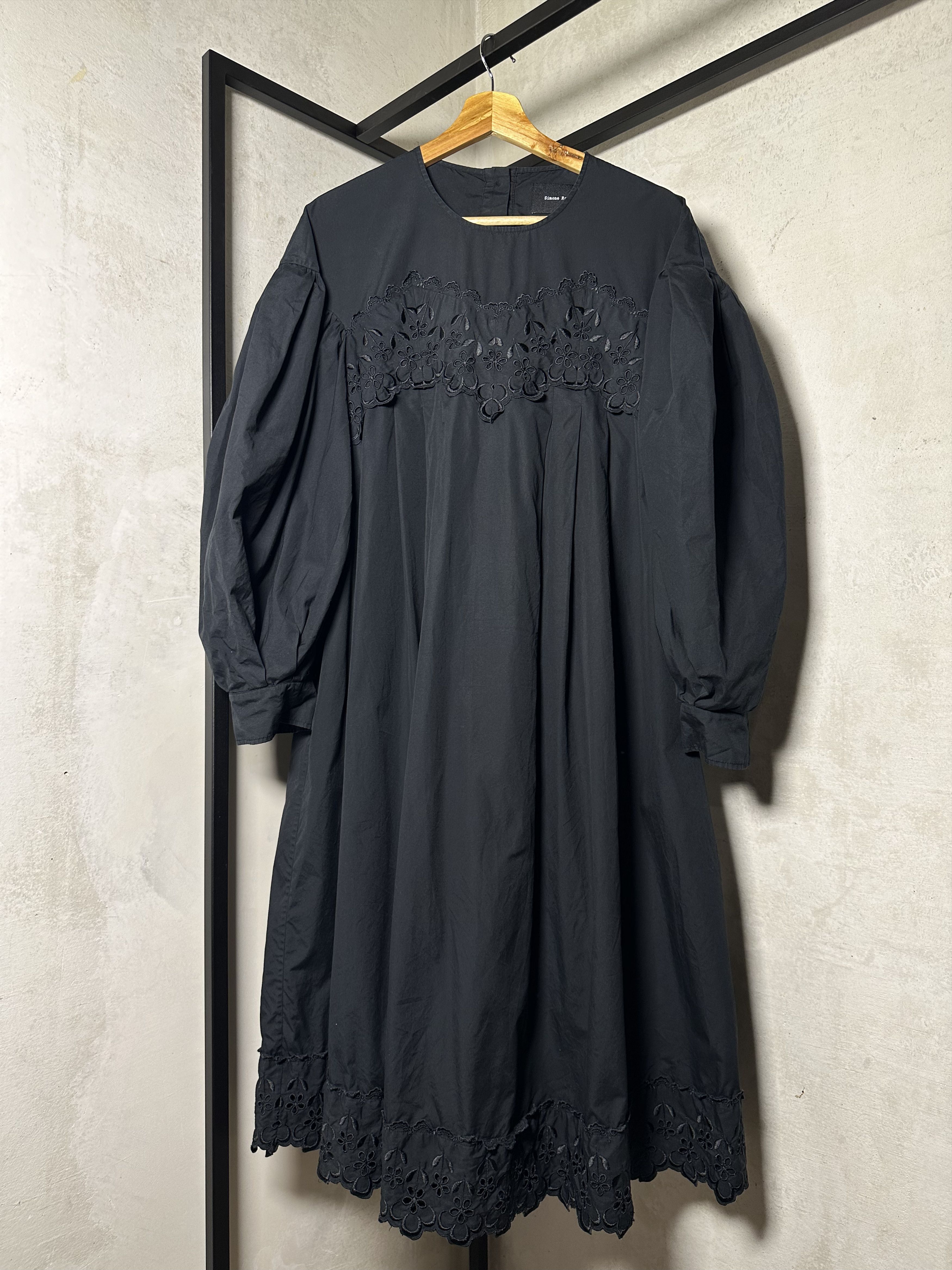 Simone Rocha SIMONE ROCHA Embroidered Poplin Puff Sleeve Dress Size M / US 6-8 / IT 42-44 - 3 Thumbnail