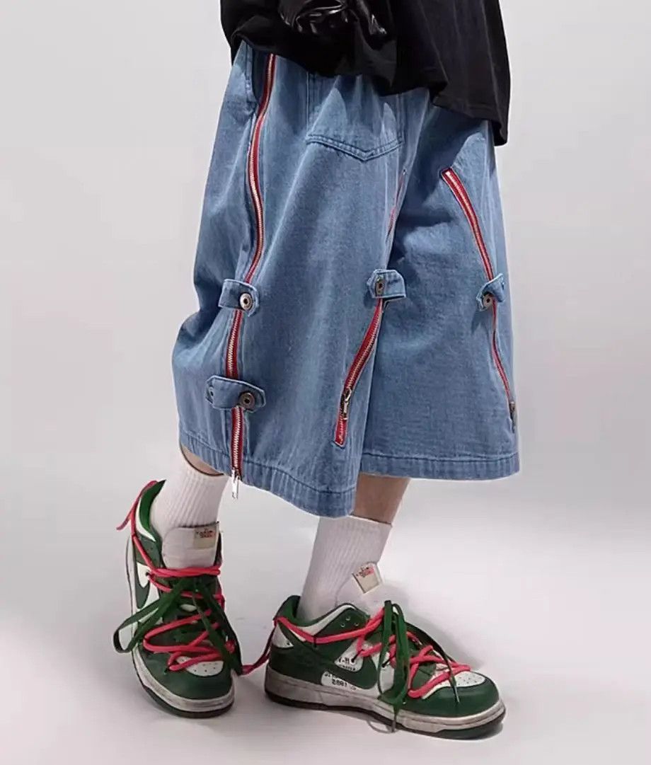 Japanese Brand × Jean Vintage Zip Loose Hip Hop Shorts Size US 31 - 1 Thumbnail