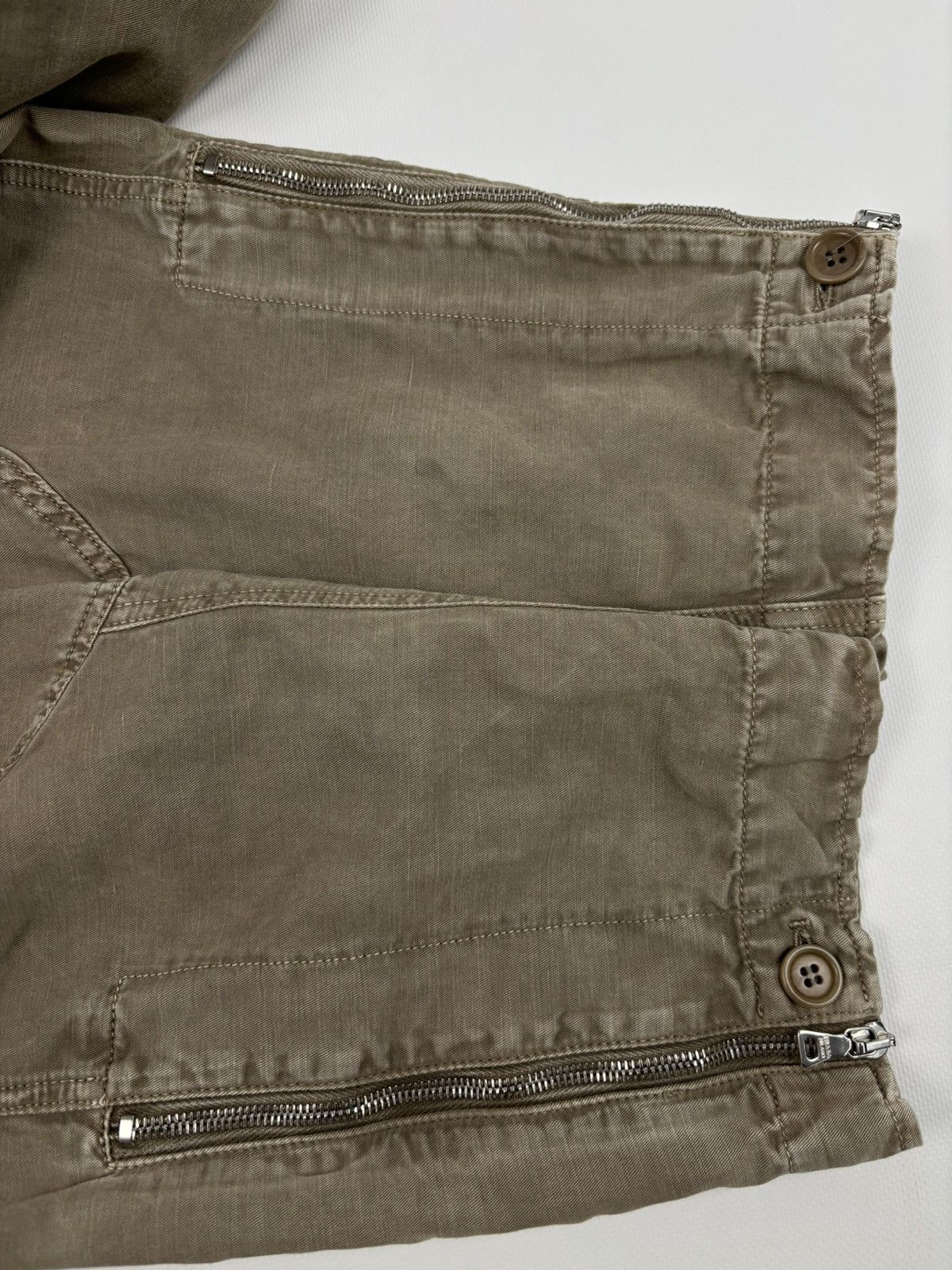 Prada Archive Linen-Cotton Garment Dyed Pants Cargo Zip Trousers Size US 33 - 22 Thumbnail