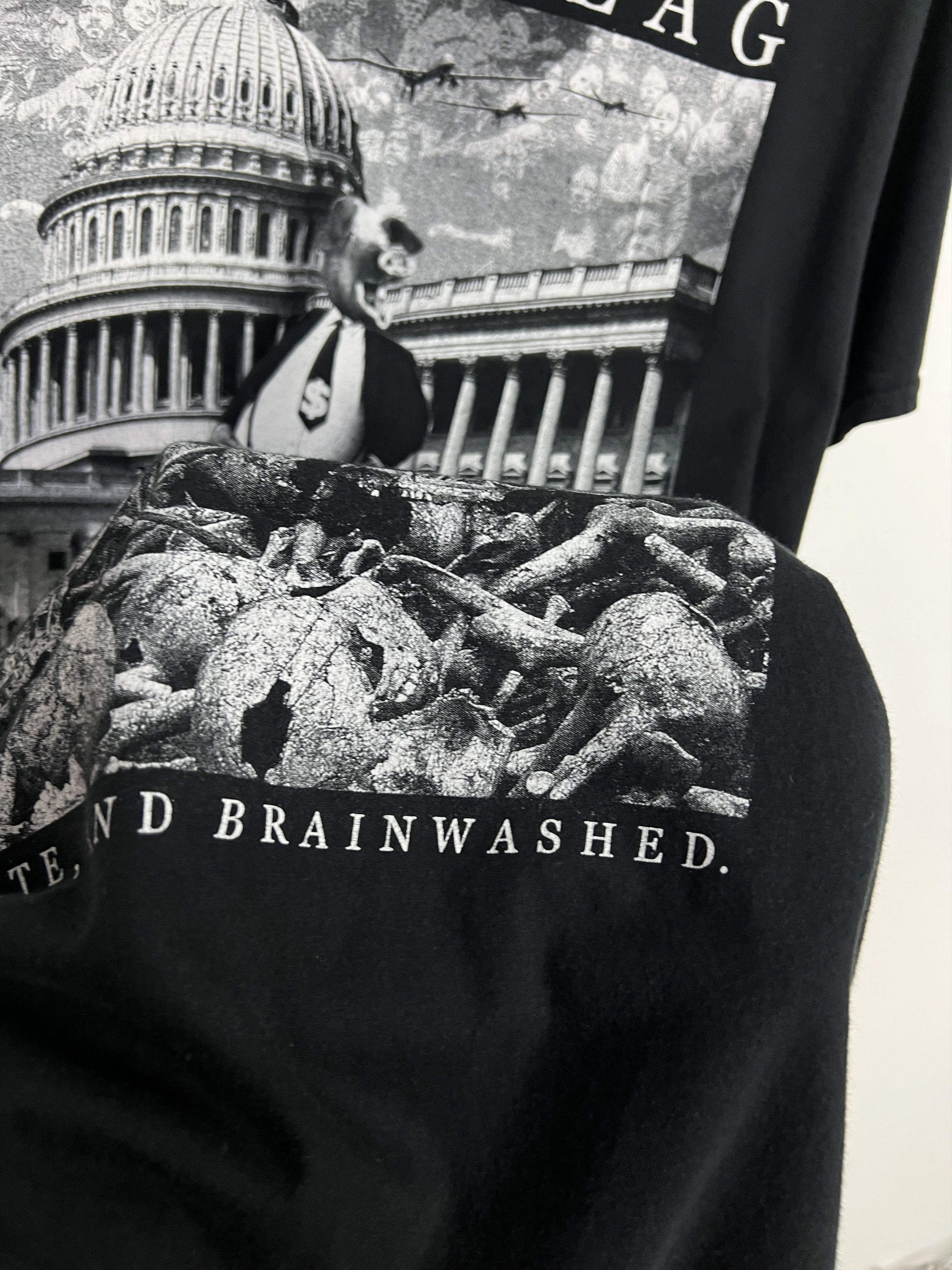 Vintage Anti Flag Over Print Tee Shirt Rare Brainwashes Hype Rare Size US M / EU 48-50 / 2 - 5 Thumbnail