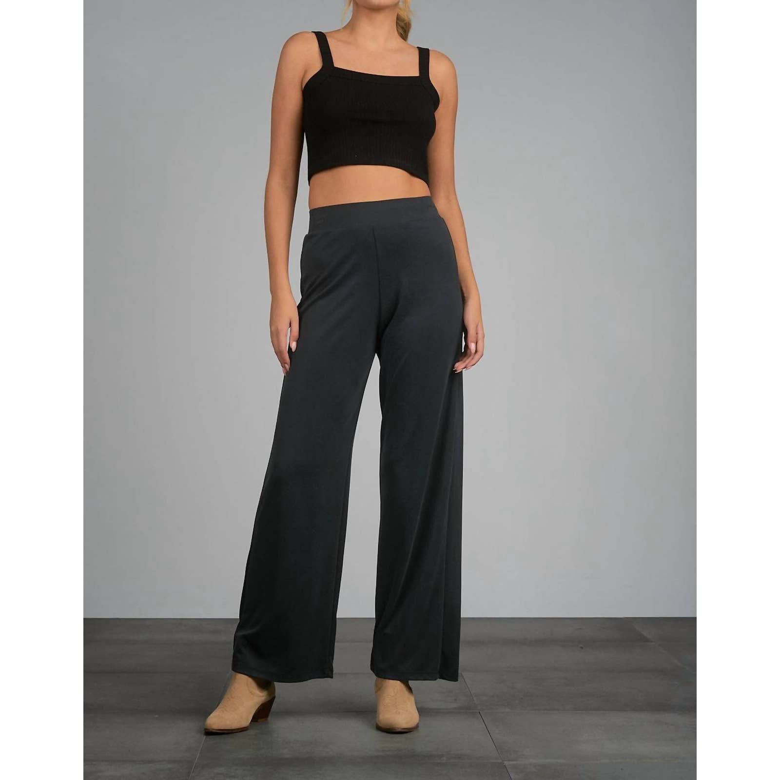 Elan - Drawstring Waffle Flare Pant