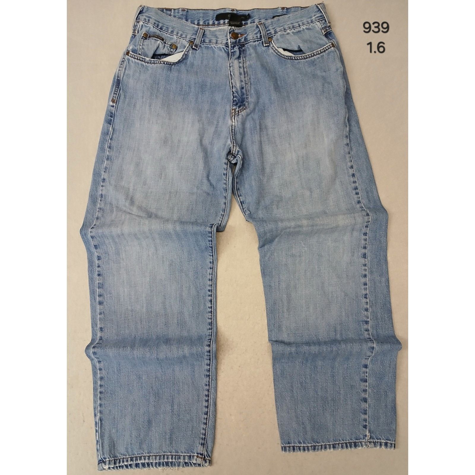 Calvin Klein Calvin Klein (36x30) Relaxed Straight Leg Blue Denim Jeans Size US 36 / EU 52 - 1 Thumbnail