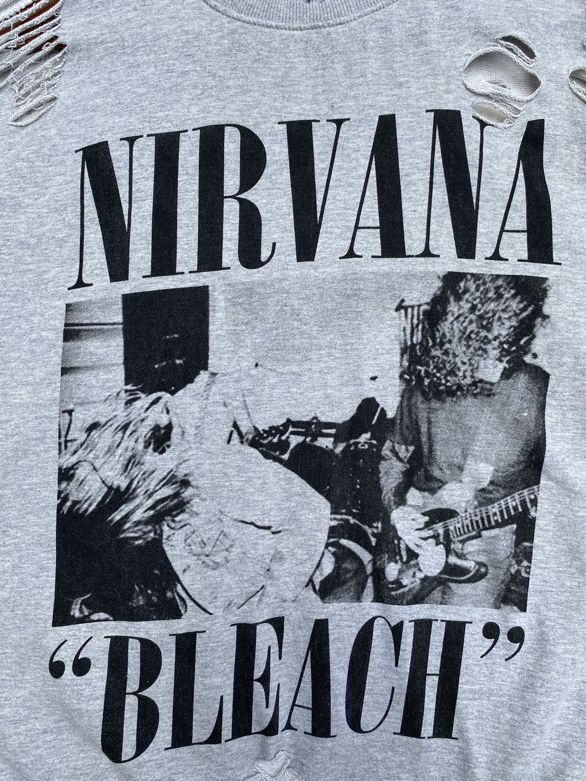 Band Tees × Nirvana Thrashed Nirvana Bleach Distressed Sweatshirt Size US L / EU 52-54 / 3 - 8 Thumbnail