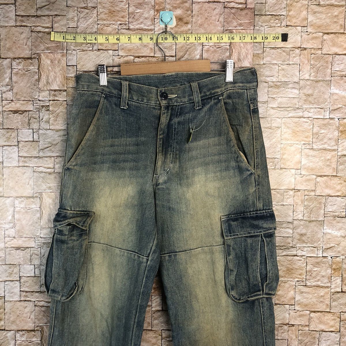 Japanese Brand Japan double knee vtg Denim faded Multipocket Pants #A73 Size US 31 - 2 Thumbnail