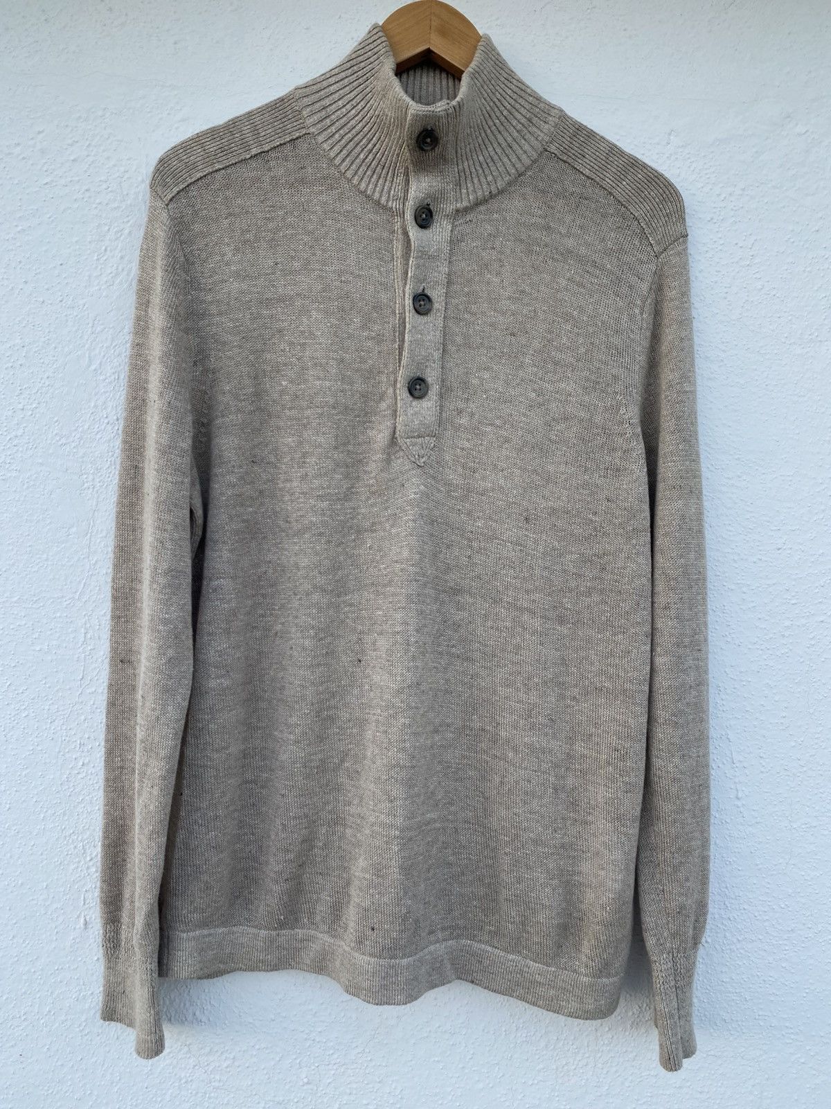Banana Republic Banana Republic Italian Linen Mock Neck Sweater - Size M Size US M / EU 48-50 / 2 - 1 Thumbnail