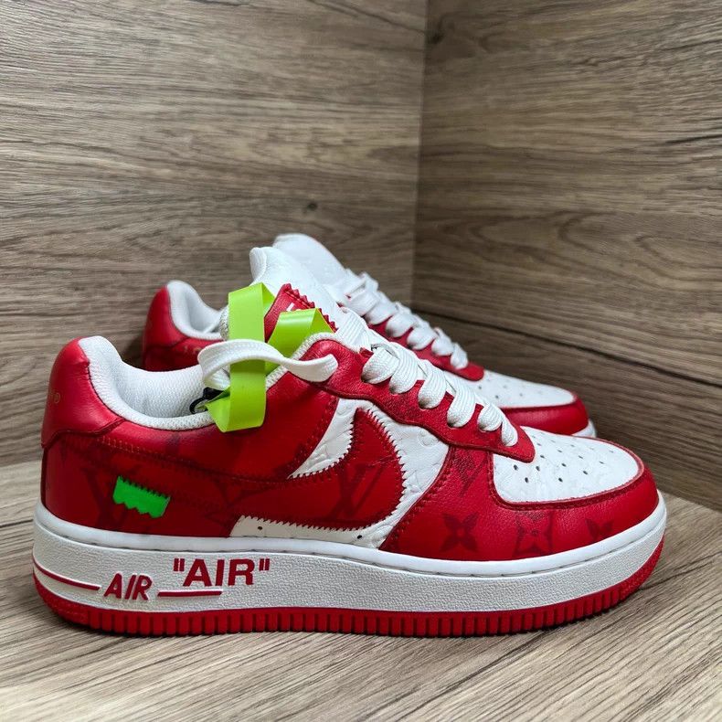 Louis Vuitton Louis Vuitton Nike co-branded AF1 white and red board shoe Size US 4 / IT 34 - 3 Thumbnail