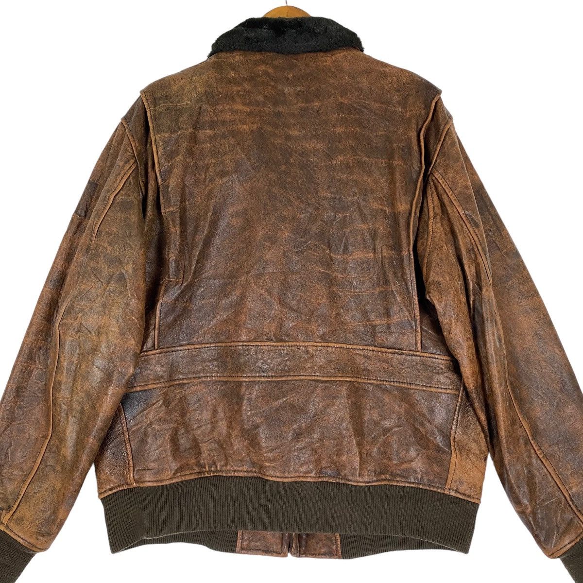 Genuine Leather ✨Type G-1 bomber zipper leather jacket by Houston inc Size US M / EU 48-50 / 2 - 6 Thumbnail