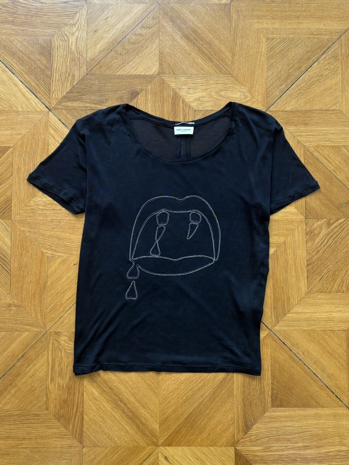 Saint Laurent Paris SS14 Crystal Silk Blood Luster T-Shirt Size US M / EU 48-50 / 2 - 2 Thumbnail