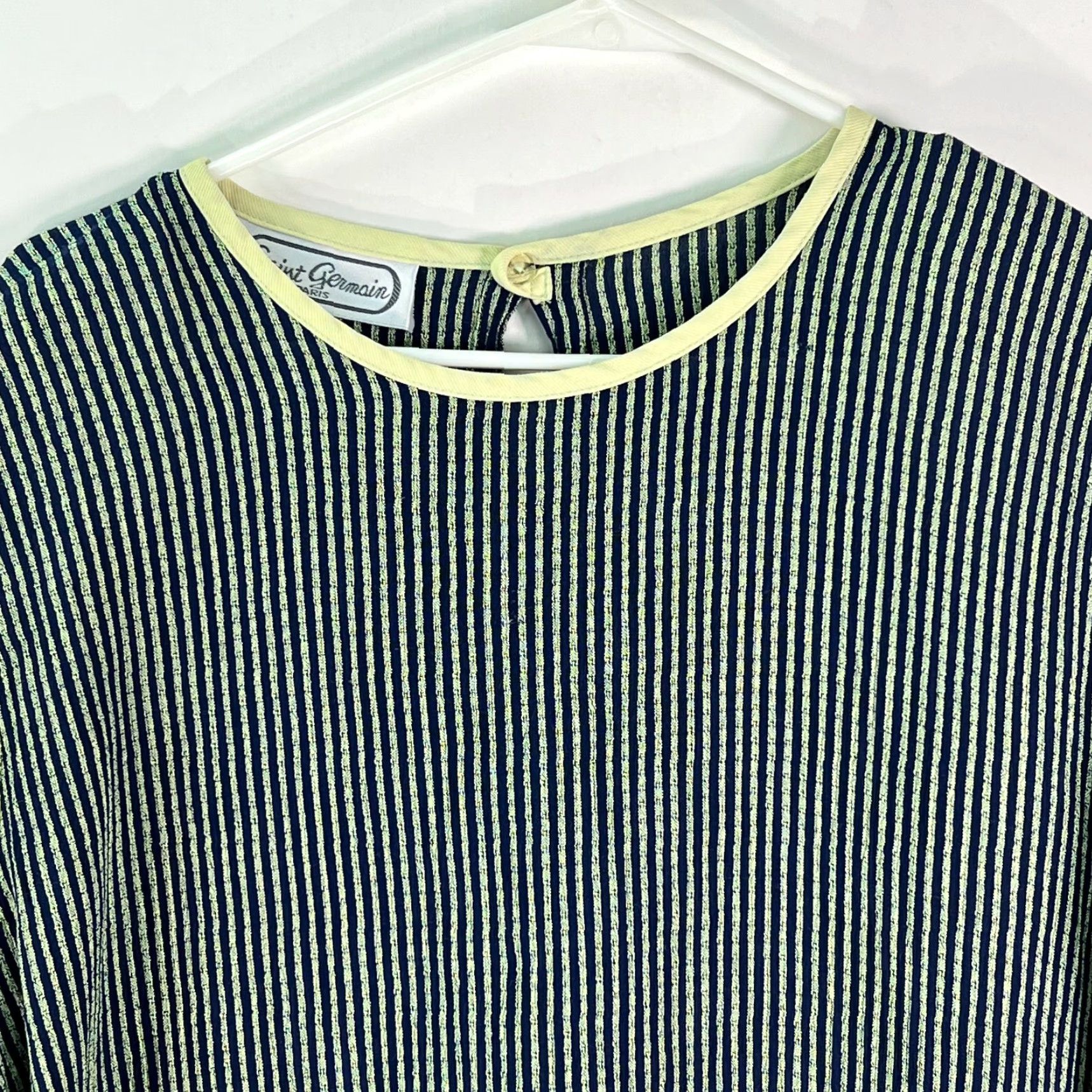 Vintage VINTAGE Saint Germain Paris Womens Blouse Blue Plaid Short Sleeves Pullover Size M Top Size M / US 6-8 / IT 42-44 - 3 Thumbnail