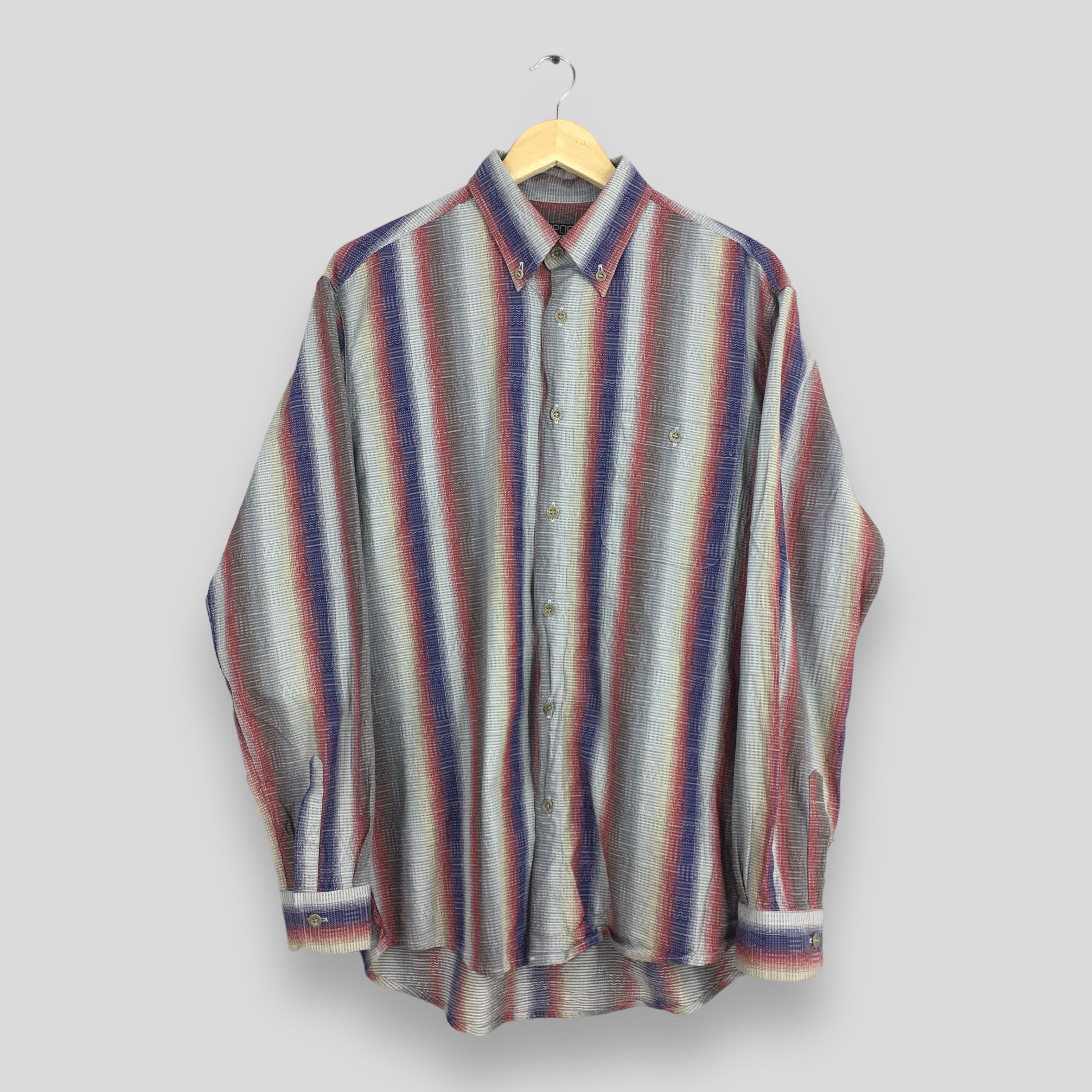 image of Vintage Missoni Multicolor Stripes Flannel Shirt Medium, Men's