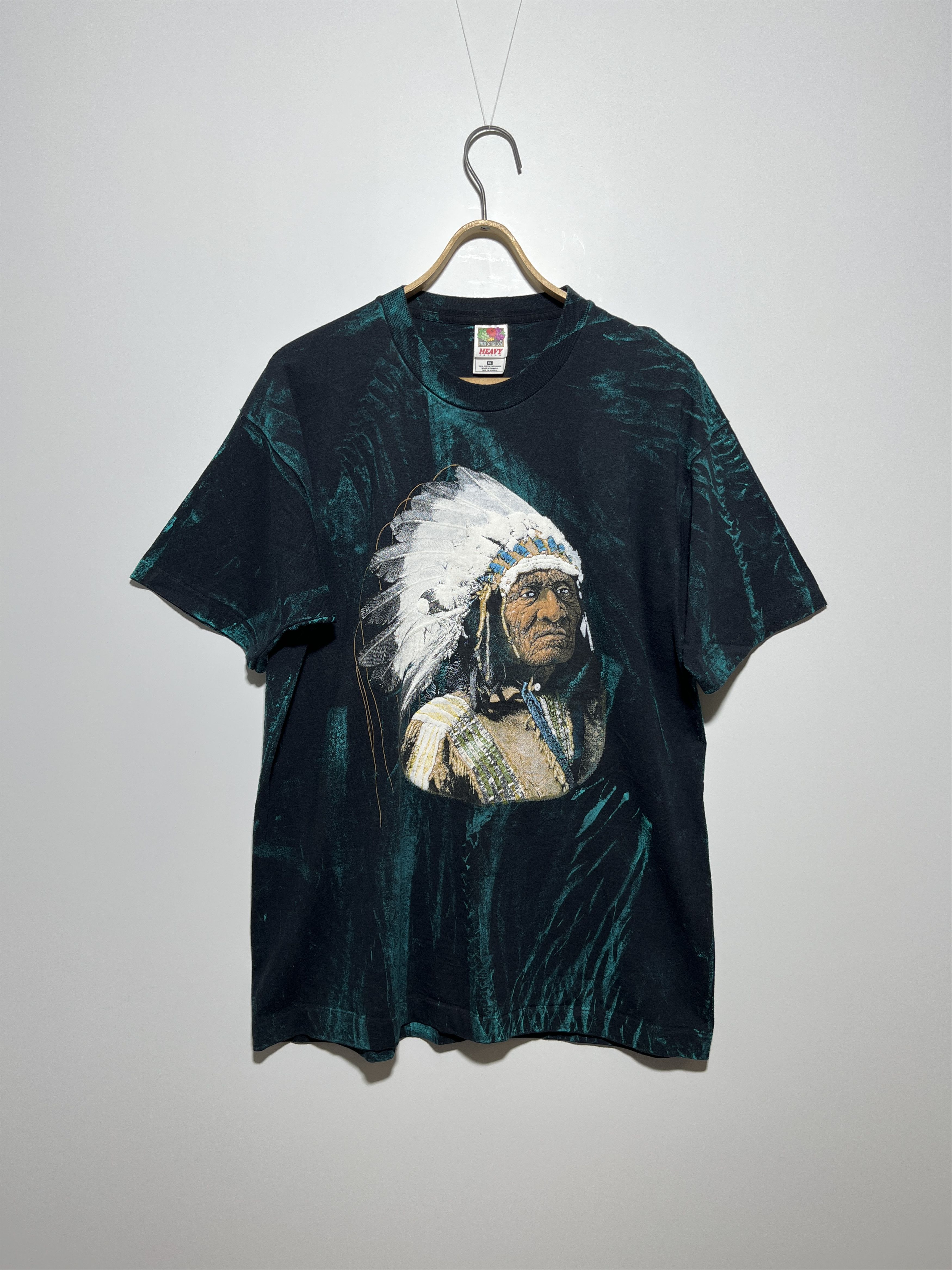 Native × Vintage Vintage 90s Fruit Of The Loom Indian All Over Print T-Shirt Size US XL / EU 56 / 4 - 1 Thumbnail