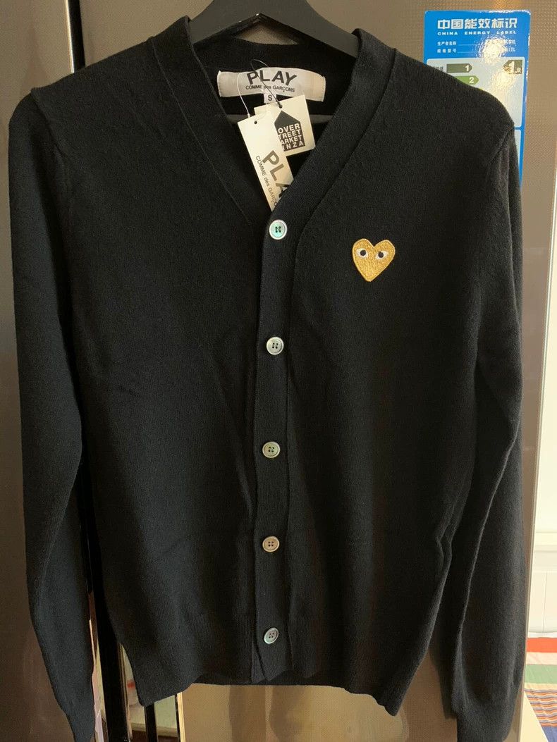 Comme des Garcons Comme Des Garcons Golden heart black sweater cardigan 2504- Size US S / EU 44-46 / 1 - 1 Thumbnail