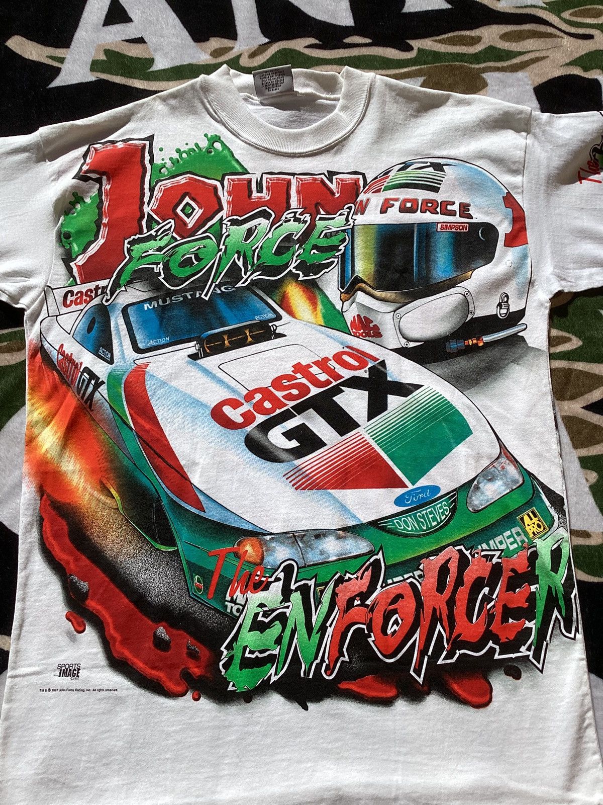NASCAR Vtg 97 John force Castro GTX NASCAR chase sportswear AOP Tee Size US L / EU 52-54 / 3 - 2 Thumbnail