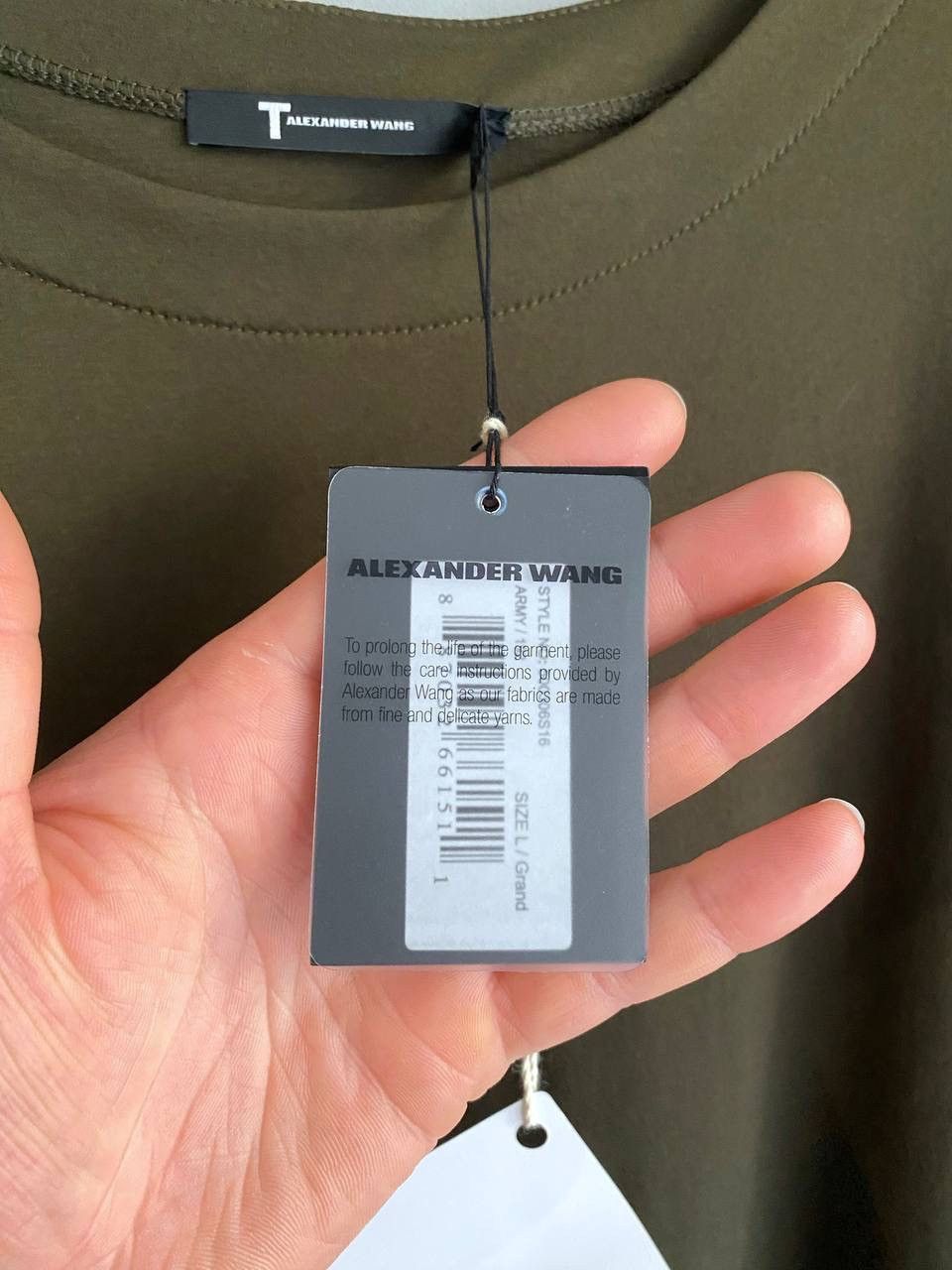 Alexander Wang Alexander Wang T Men's Army Olive Long Sleeve T-Shirt Size L Size US L / EU 52-54 / 3 - 13 Thumbnail