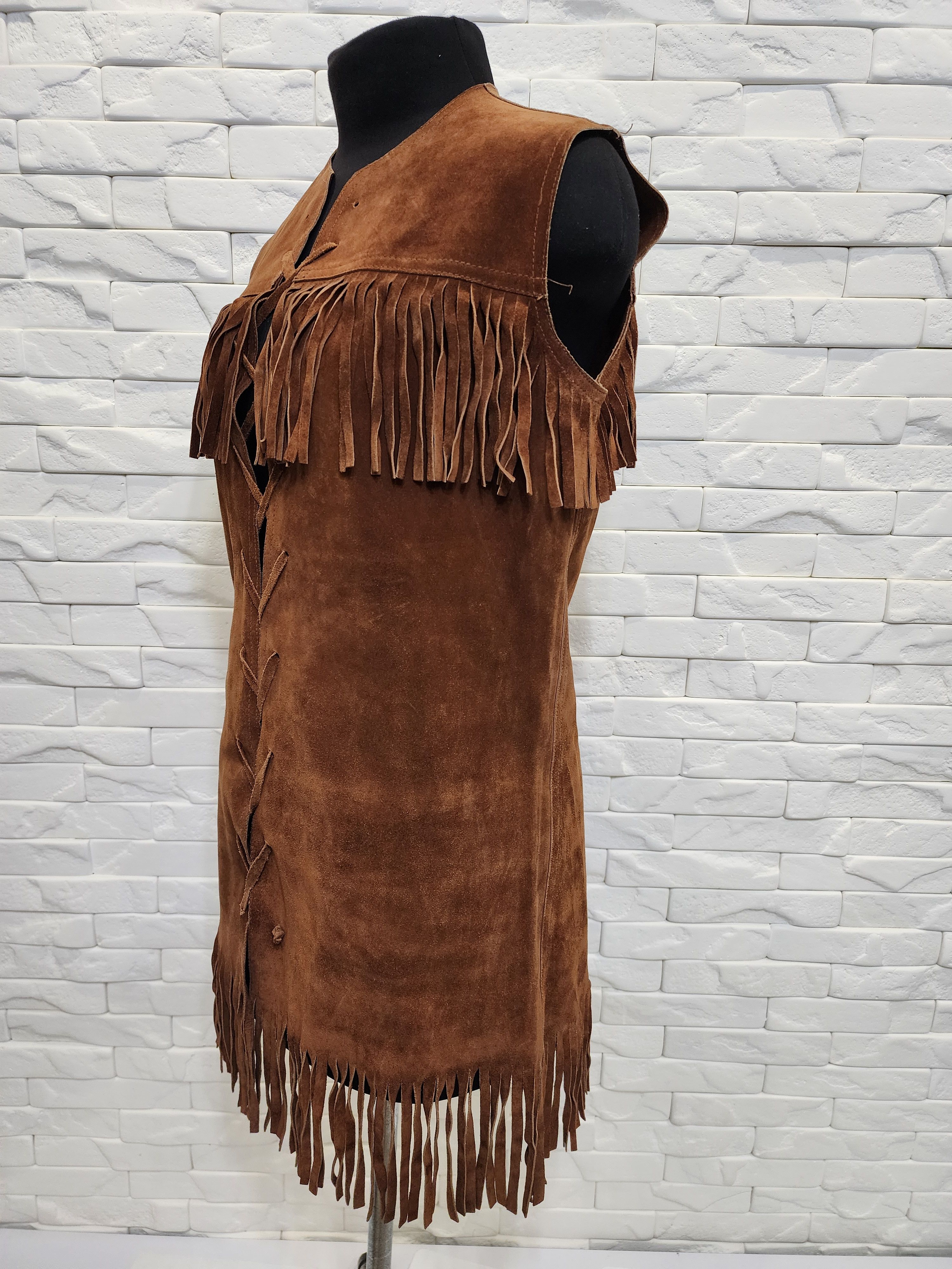 Genuine Leather × Uniqlo Women's vest made of genuine suede. Size L / US 10 / IT 46 - 2 Thumbnail
