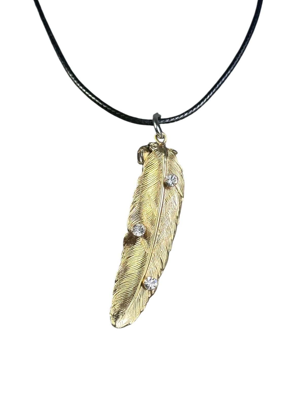 Native 2000s HANDMADE TRIBAL INSPIRED RHINESTONES FEATHER NECKLACE Size ONE SIZE - 4 Thumbnail