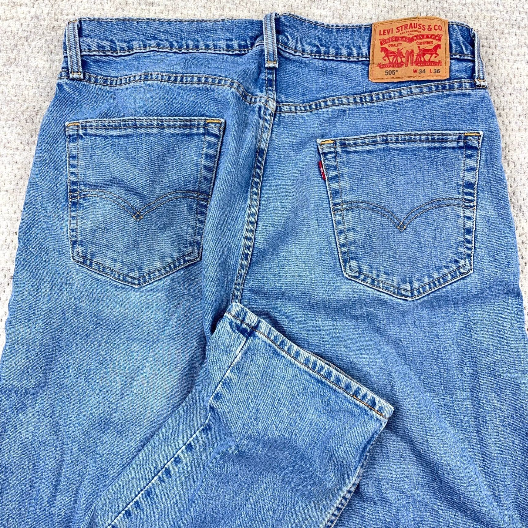 Levi's Levi's 505 Jeans Men 34x36 Straight Regular Blue Denim Pants - Levi's 500 Series Modern Classic Size US 34 / EU 50 - 3 Thumbnail