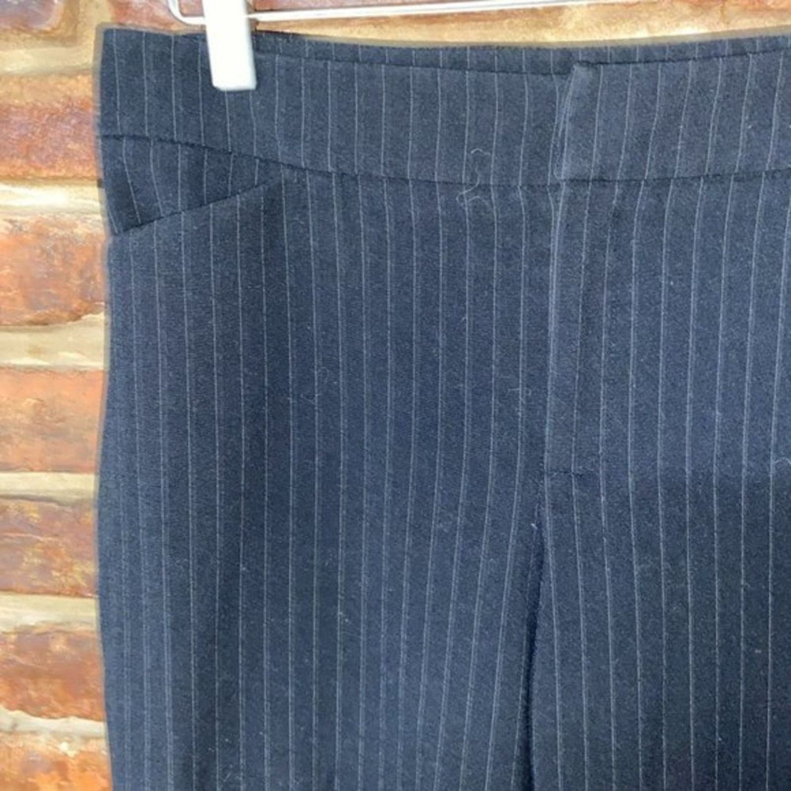 Other Rafaella Black & White Pinstripe Wide Leg Dress Pant 10 Size 32" / US 10 / IT 46 - 7 Thumbnail