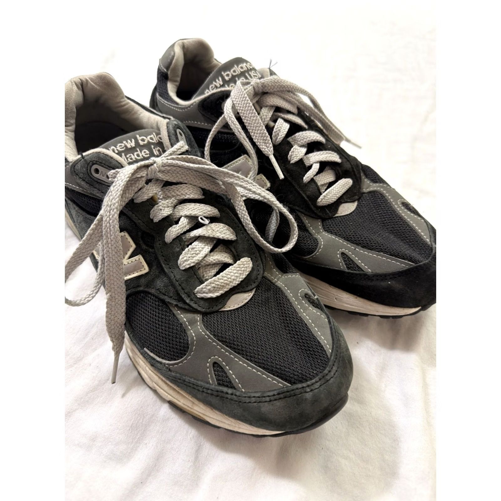 New Balance New Balance 993 Sneaker Black White Made In USA 11 Mens USA Theme Suede Low Top Lace Up Running Casual Shoes Size US 11 / EU 44 - 2 Thumbnail