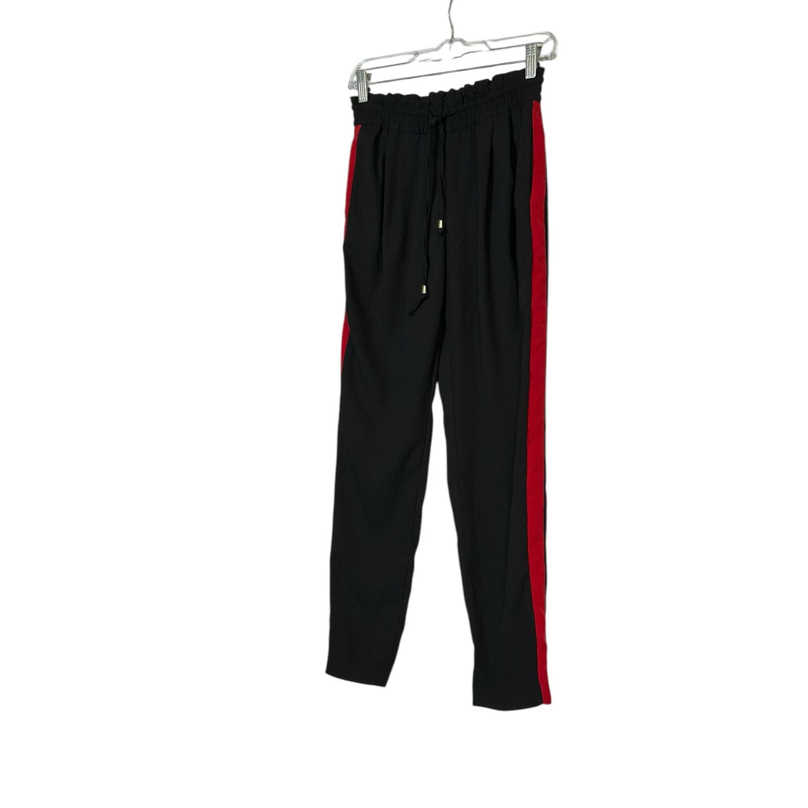 Zara Zara black chiffon red stripes pull on jogger pants size XS Size 30" / US 8 / IT 44 - 12 Thumbnail
