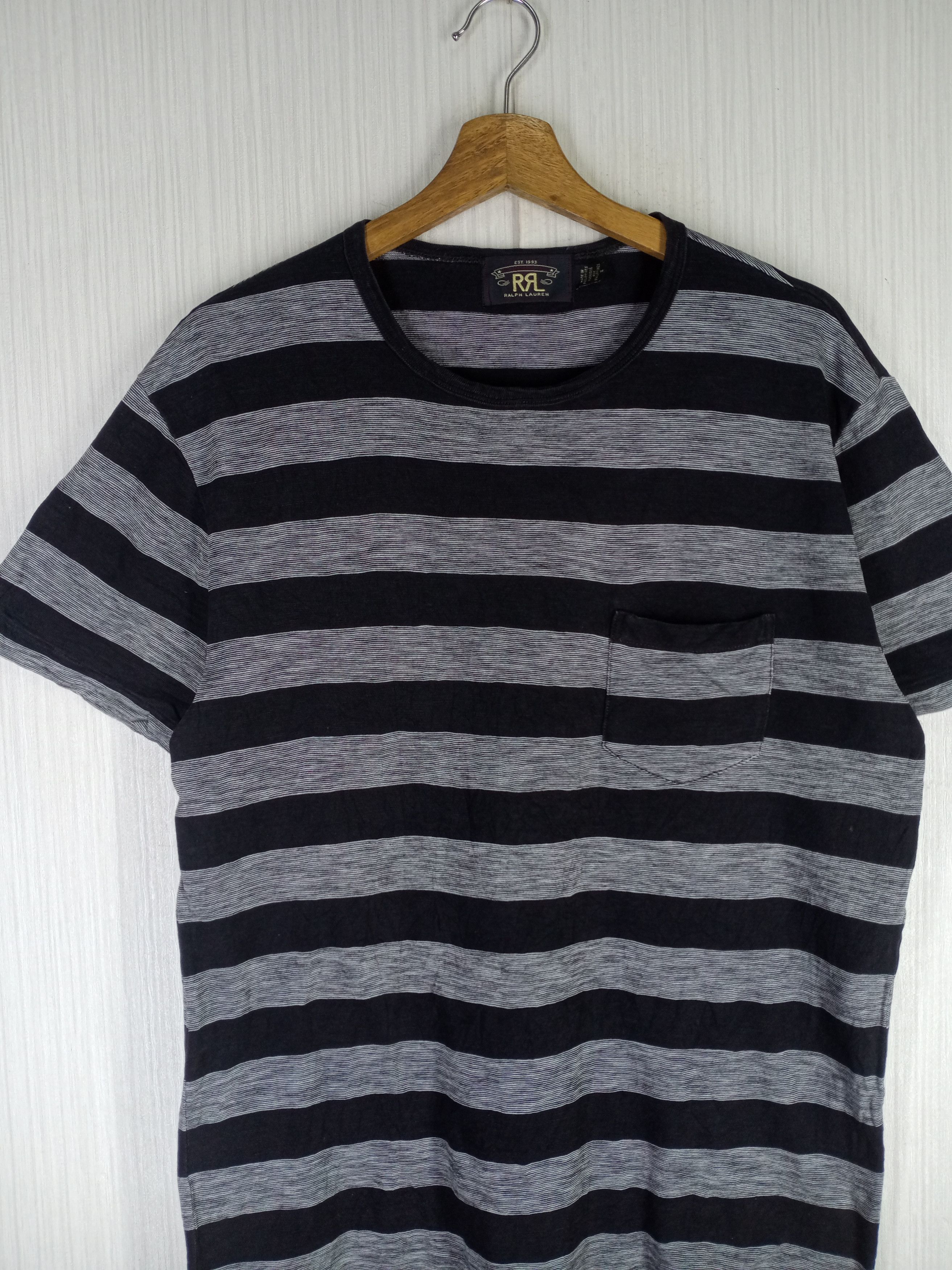 Polo Ralph Lauren Rare Vintage RRL Ralph Lauren Striped Tshirt Size US M / EU 48-50 / 2 - 2 Thumbnail