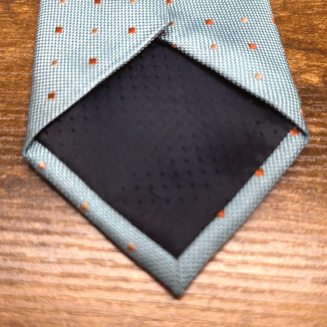 Egara EGARA Tie Men Blue Orange Dot 100% Silk Necktie NEW, One Size, 60" Length, 3" Width, Blue, Necktie, Mens, Silk Tie Size ONE SIZE - 3 Thumbnail
