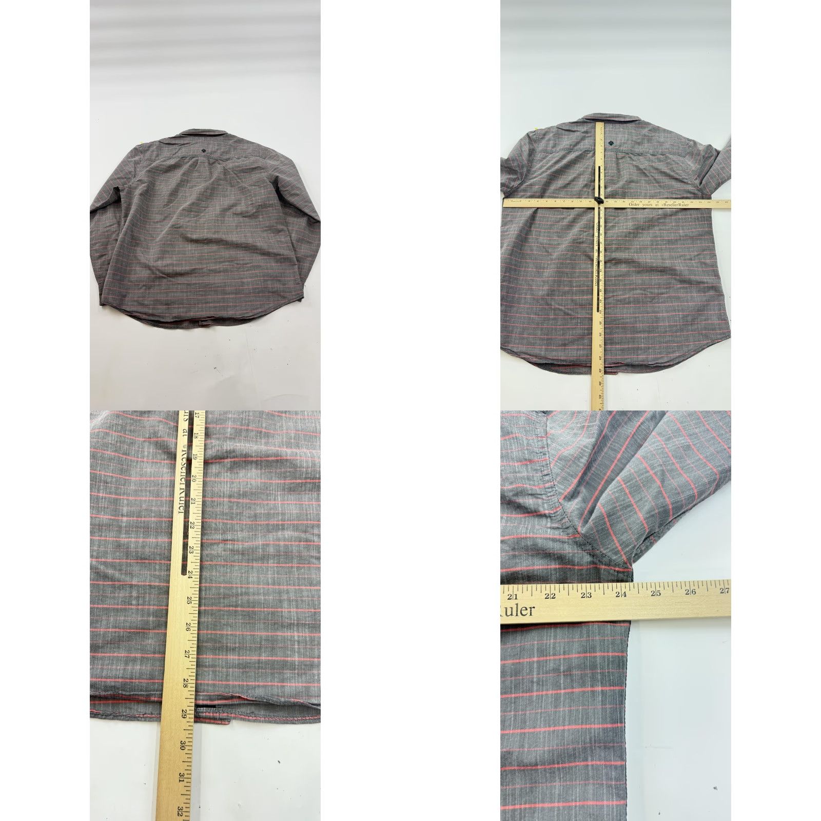 Prana PrAna Shirt Mens XL Gray Stripe Slim Fit Long Sleeve Button Front Casual Outdoor Shirt Mens XL Gray Stripe Slim Fit Long Sleeve Button Up with Pockets Size US XL / EU 56 / 4 - 8 Thumbnail
