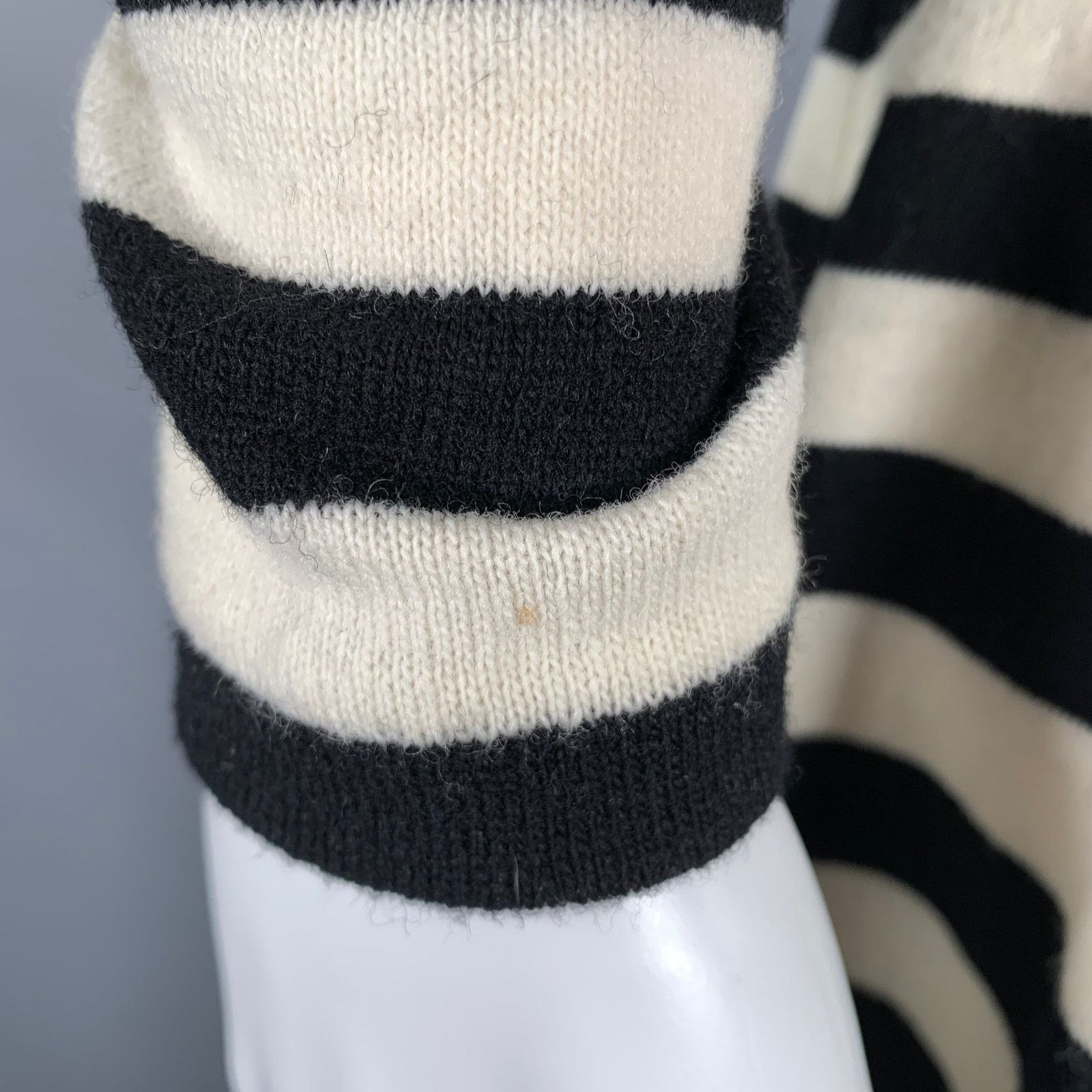Marc Jacobs Size 6 Black White Wool Nylon Stripe Belted Dress Size M / US 6-8 / IT 42-44 - 5 Thumbnail