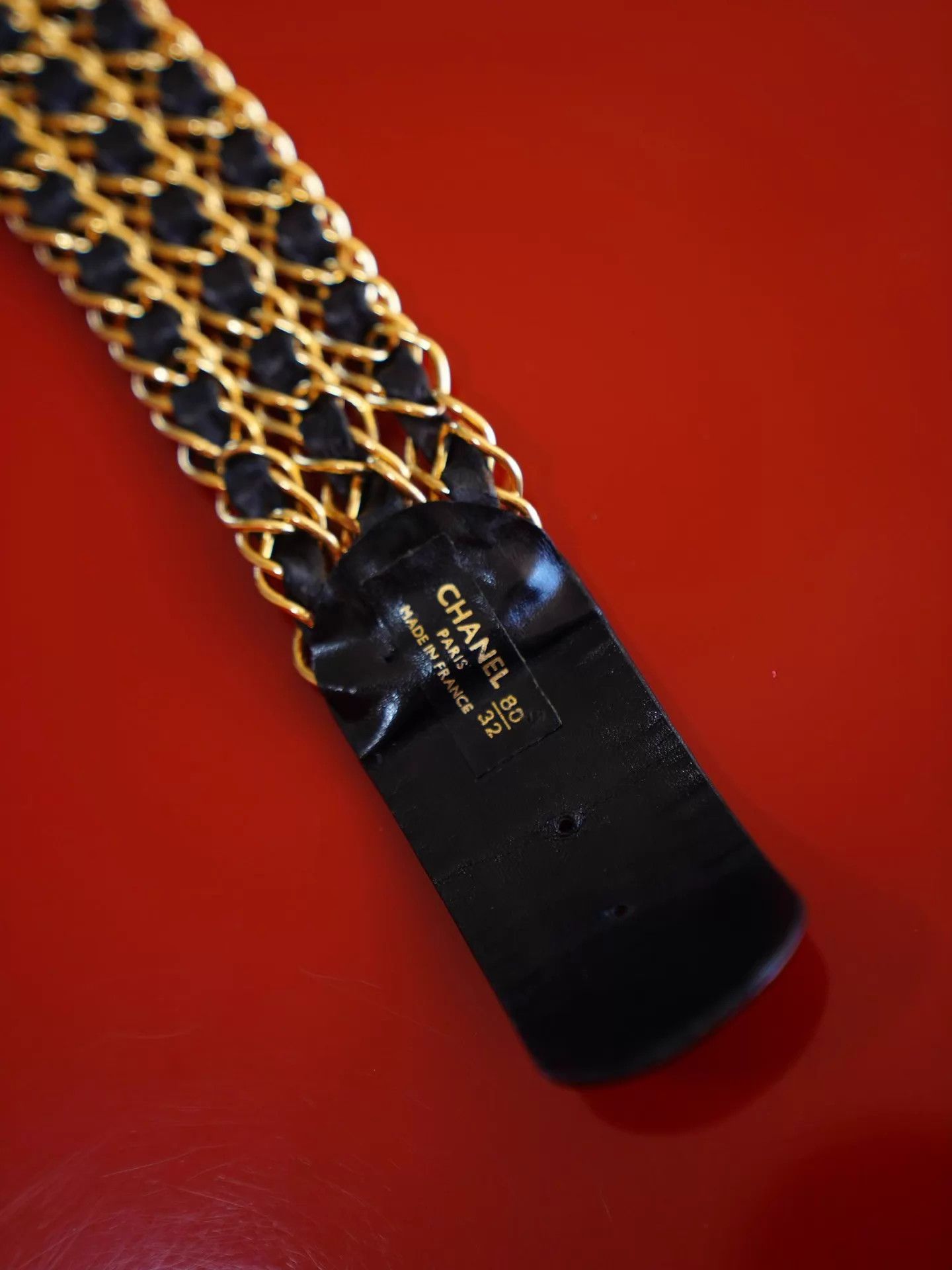 Chanel Chanel Vintage Runway 3-Layer Black Gold Leather Belt Size ONE SIZE - 6 Thumbnail