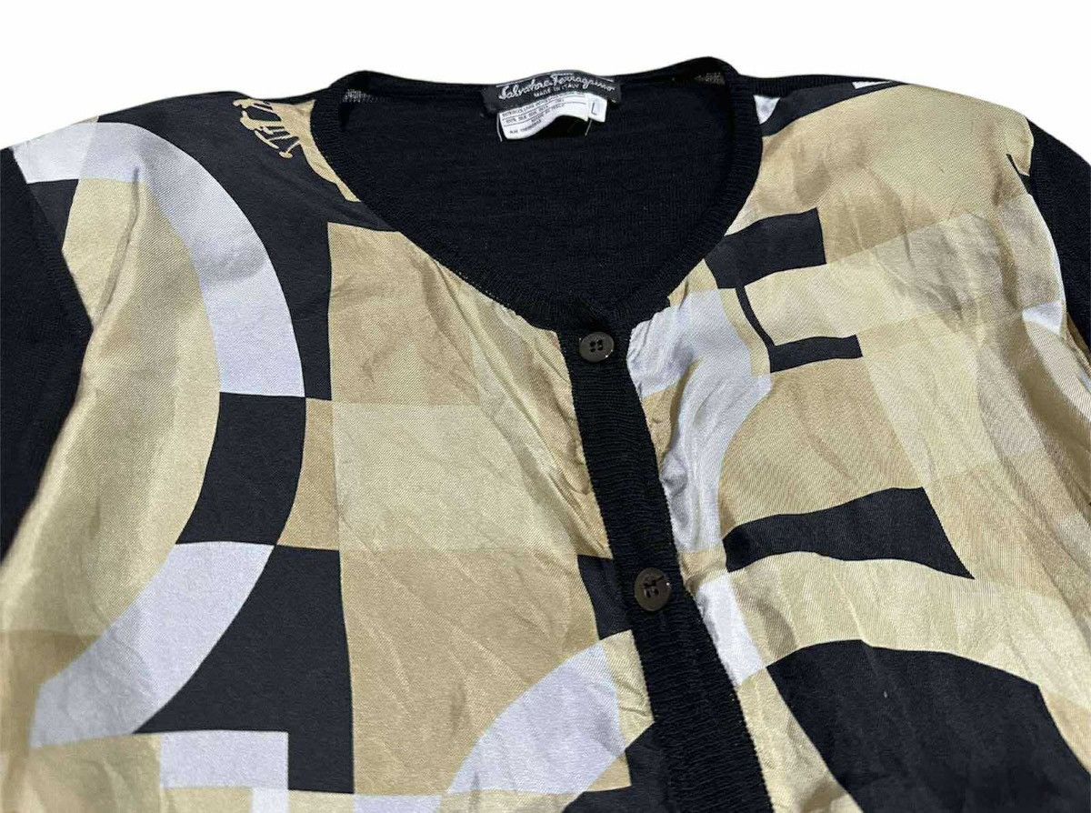 Salvatore Ferragamo 🔥Vintage Salvatore Ferragamo Silk Wool Cardigan Size L / US 10 / IT 46 - 4 Thumbnail