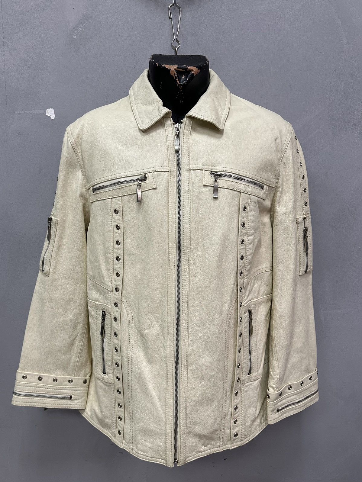 Junya Watanabe Vintage Leather Jacket Distressed Metal Zip Avant Garde JPG Size US L / EU 52-54 / 3 - 1 Thumbnail