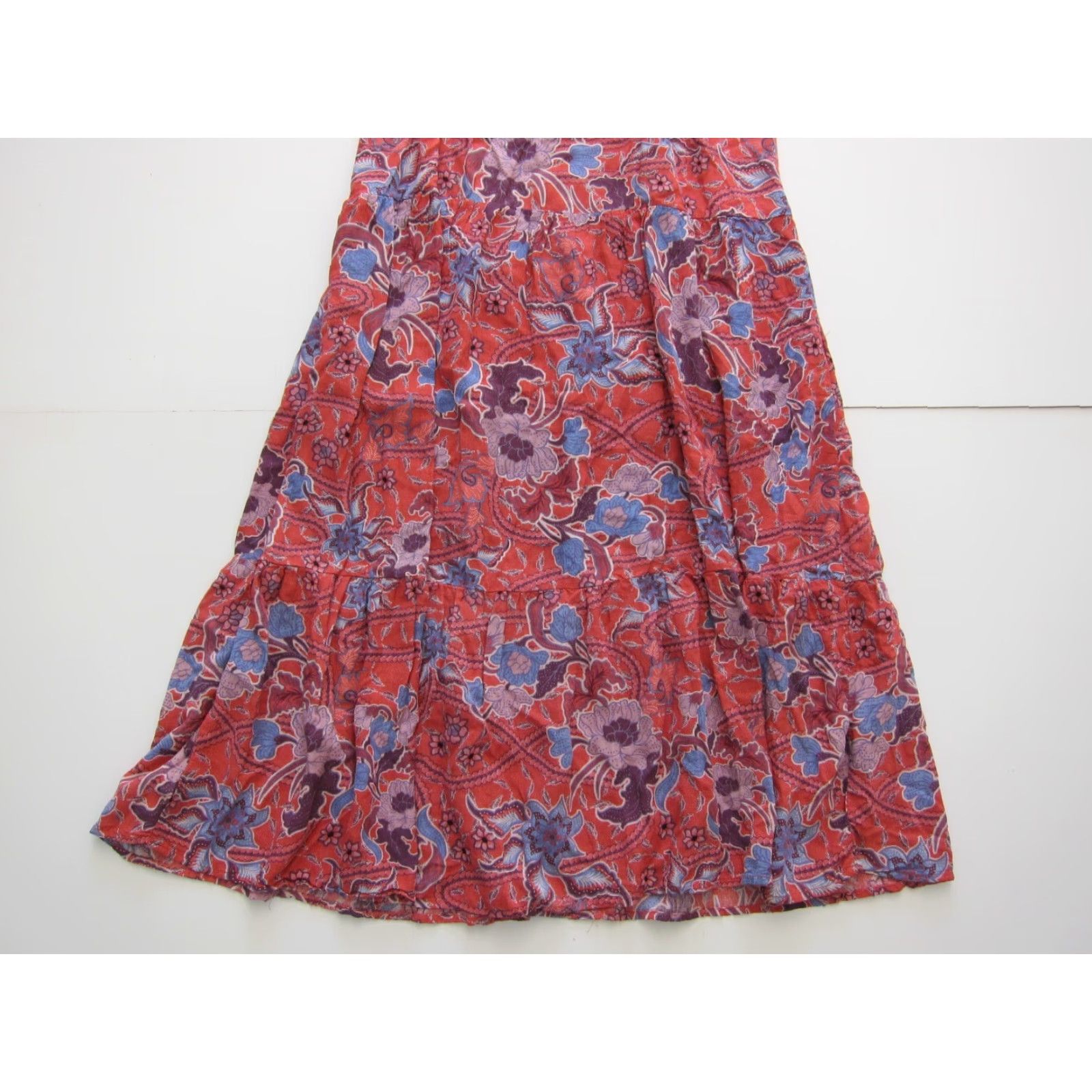 Vintage Knox Rose 100% Rayon Pink Blue Floral Pocket V-Neck Tank Slip Sun Dress Small Size S / US 4 / IT 40 - 7 Thumbnail