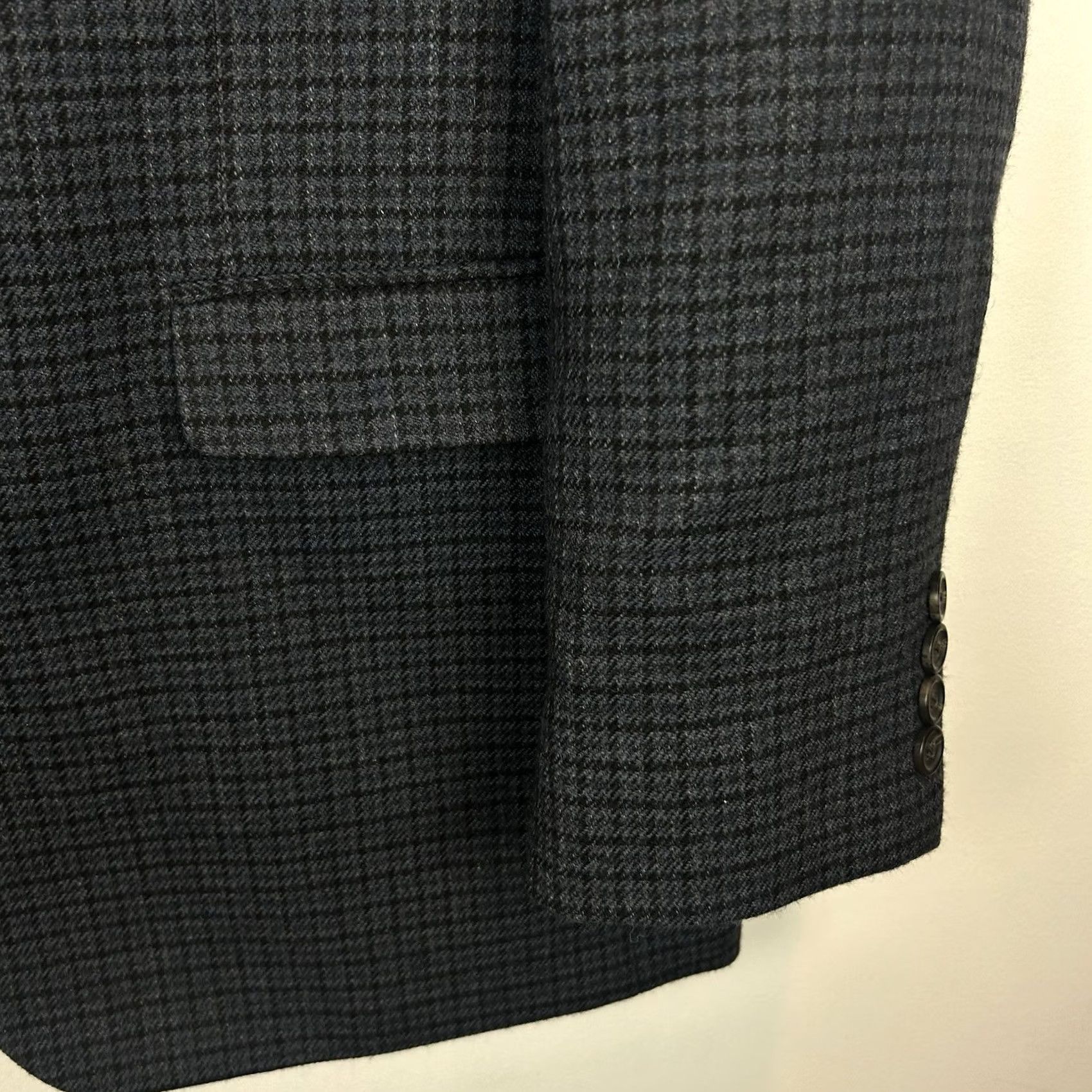 Chaps Chaps Sport Coat Mens 42 Blue Wool Plaid Blazer Single-Breasted Two-Button Notch Lapel Long Size 42R - 4 Thumbnail