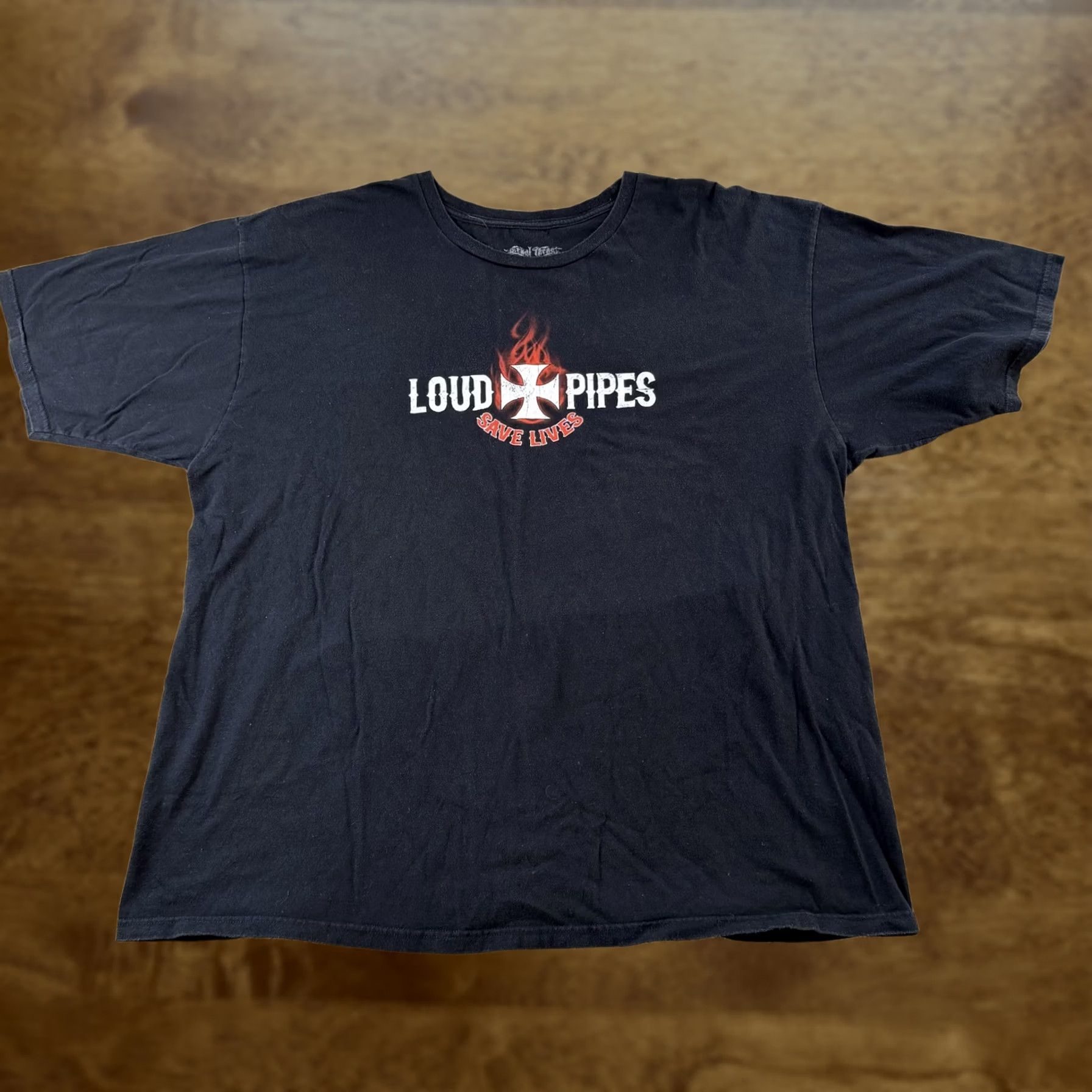 Vintage Lethal Threat Shirt Mens 3XL Black Loud Pipes Save Lives Motorcycle Tee T-Shirt Size US XXL / EU 58 / 5 - 1 Thumbnail